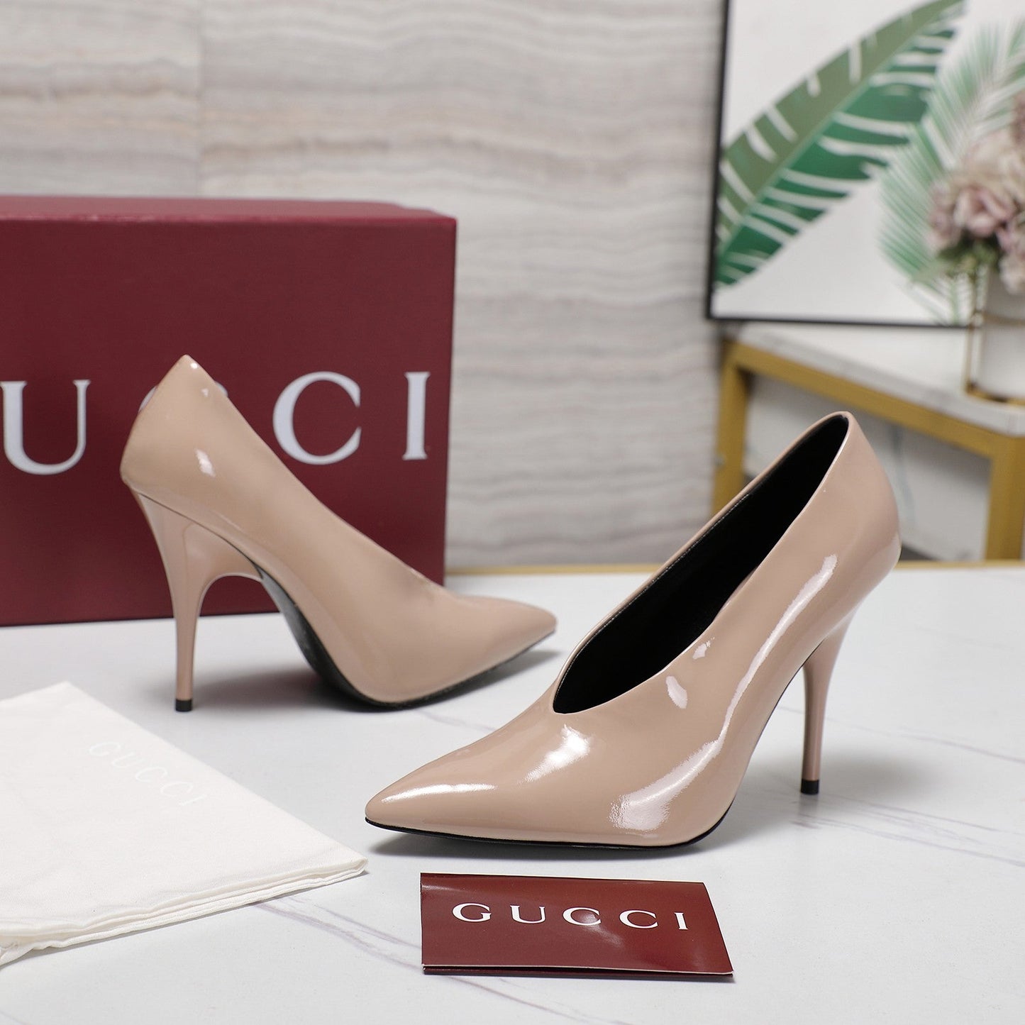 GG CLASSIC HIGH HEEL 105 IN BEIGE LAMBSKIN - 35