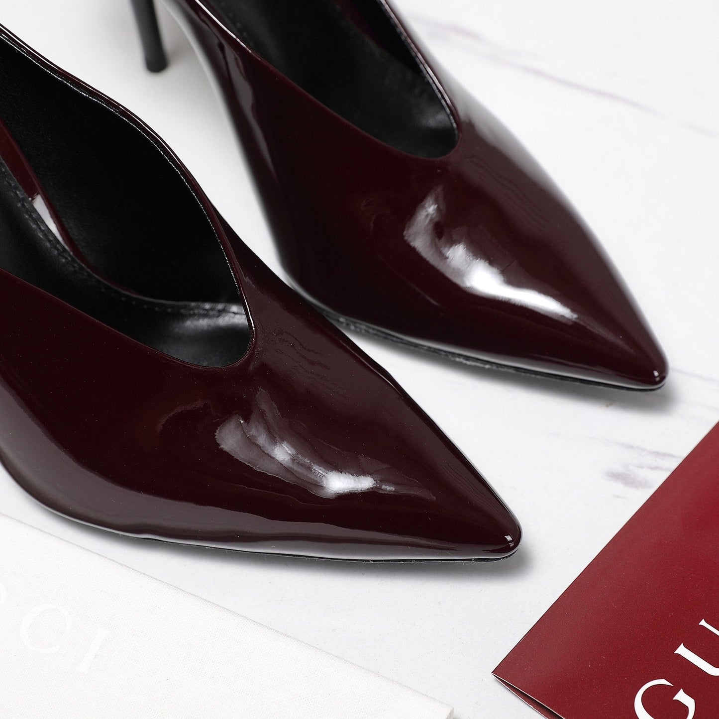 GG HEELED MULES 105 IN DARK RED CALFSKIN - 35