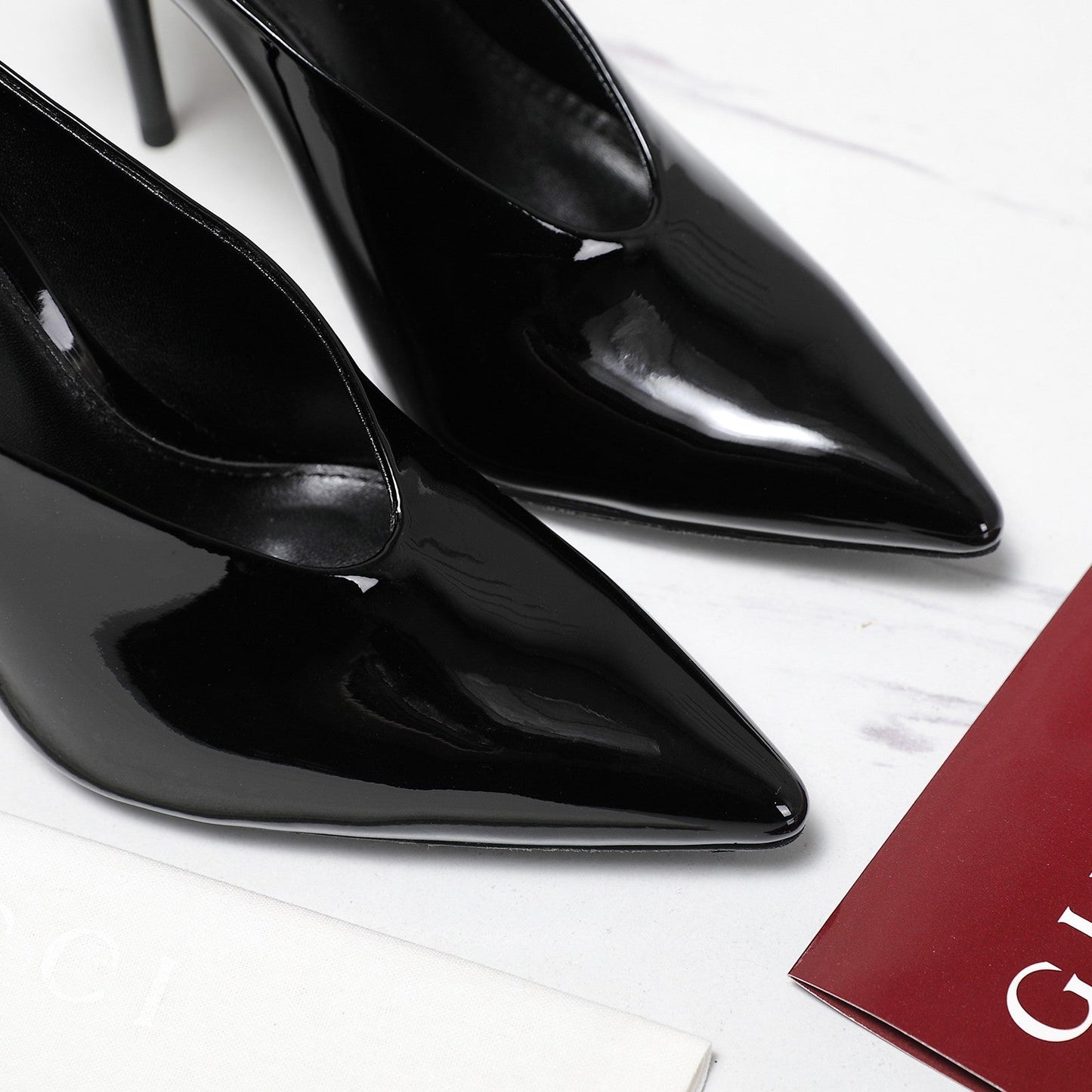GG HEELED MULES 105 IN BLACK CALFSKIN - 35