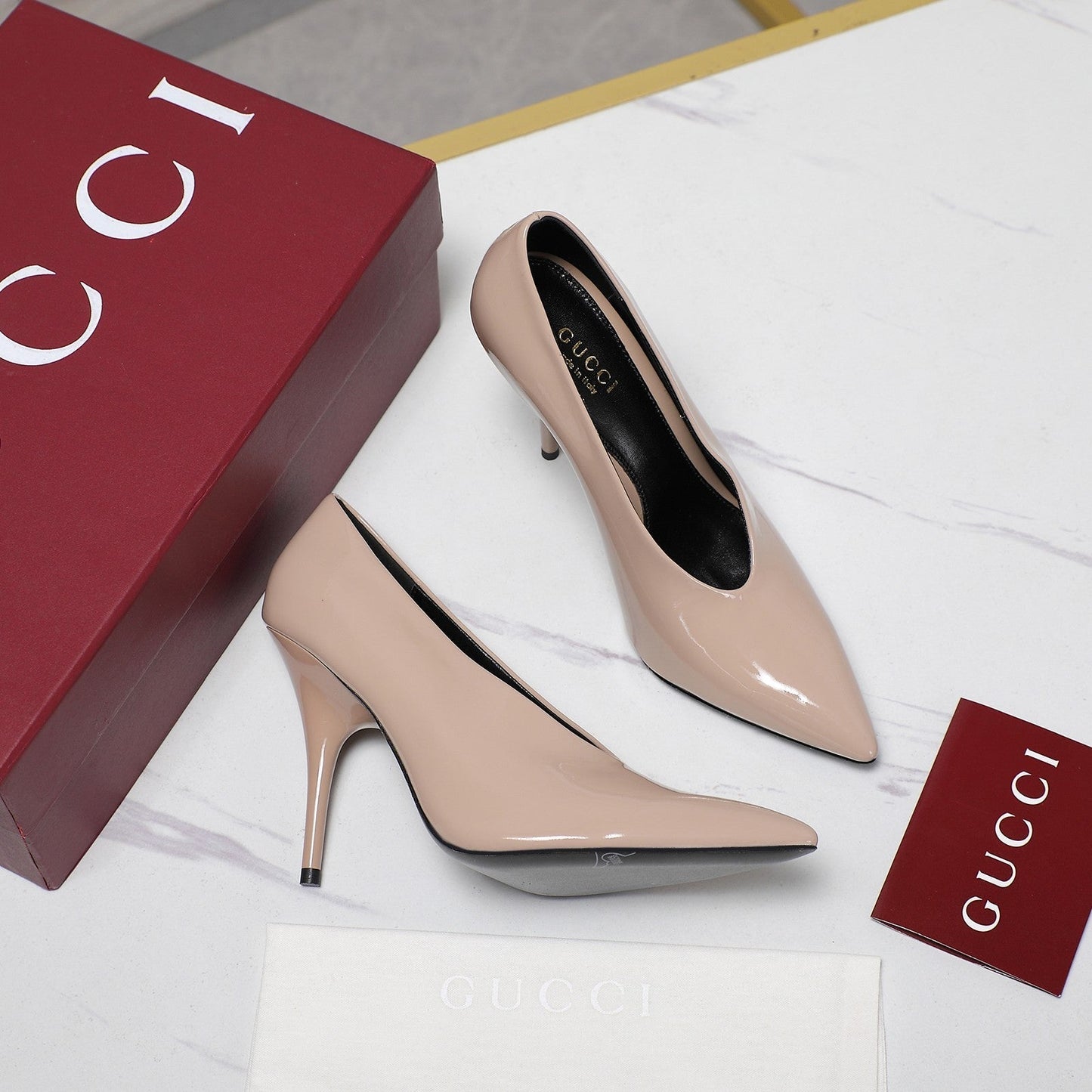 GG CLASSIC HIGH HEEL 105 IN BEIGE LAMBSKIN - 35