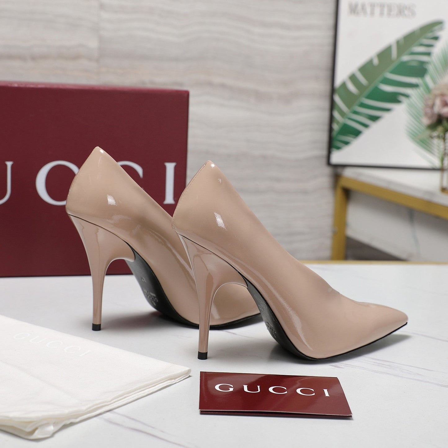 GG CLASSIC HIGH HEEL 105 IN BEIGE LAMBSKIN - 35