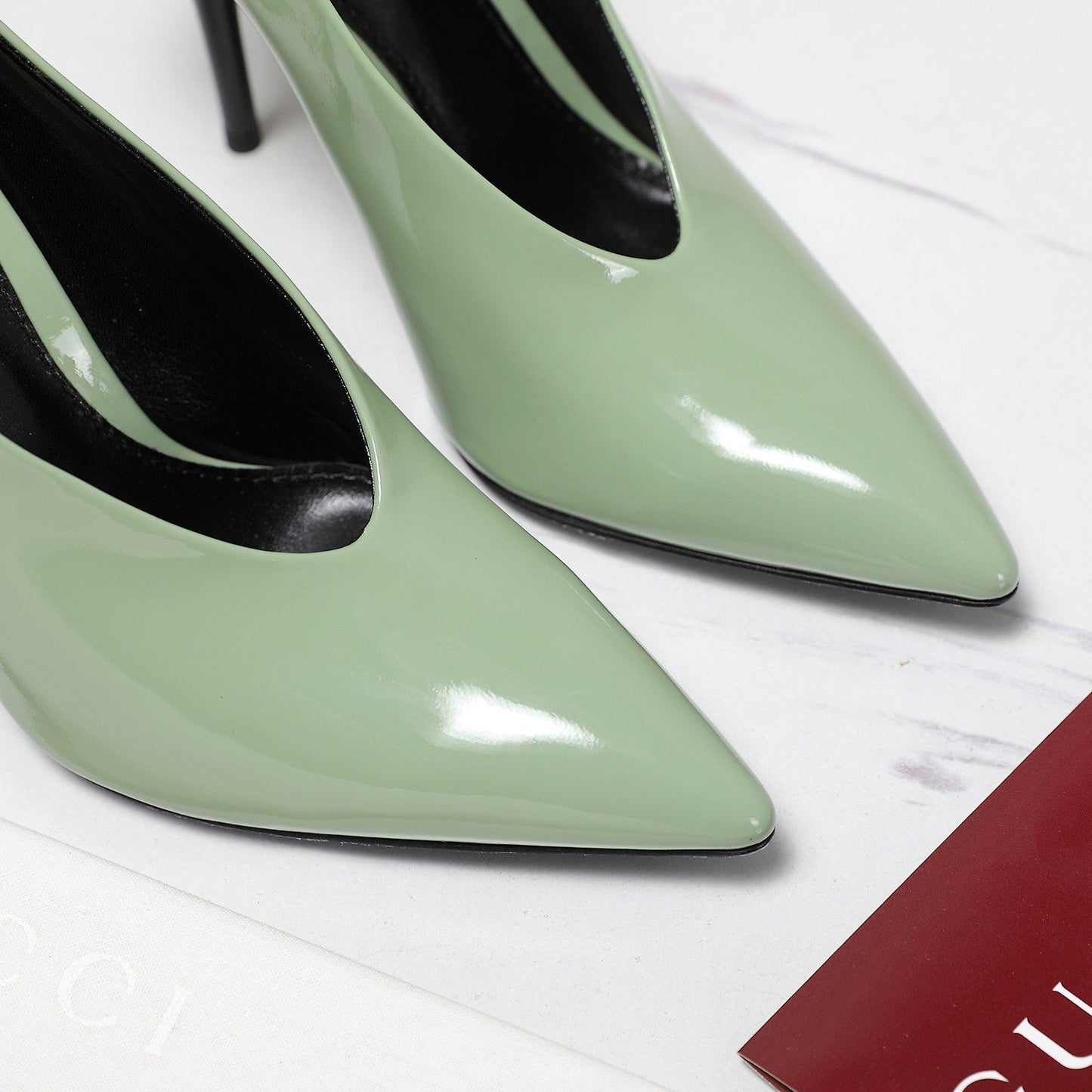 GG CLASSIC HIGH HEEL 105 IN PISTACHIO GREEN LAMBSKIN - 35