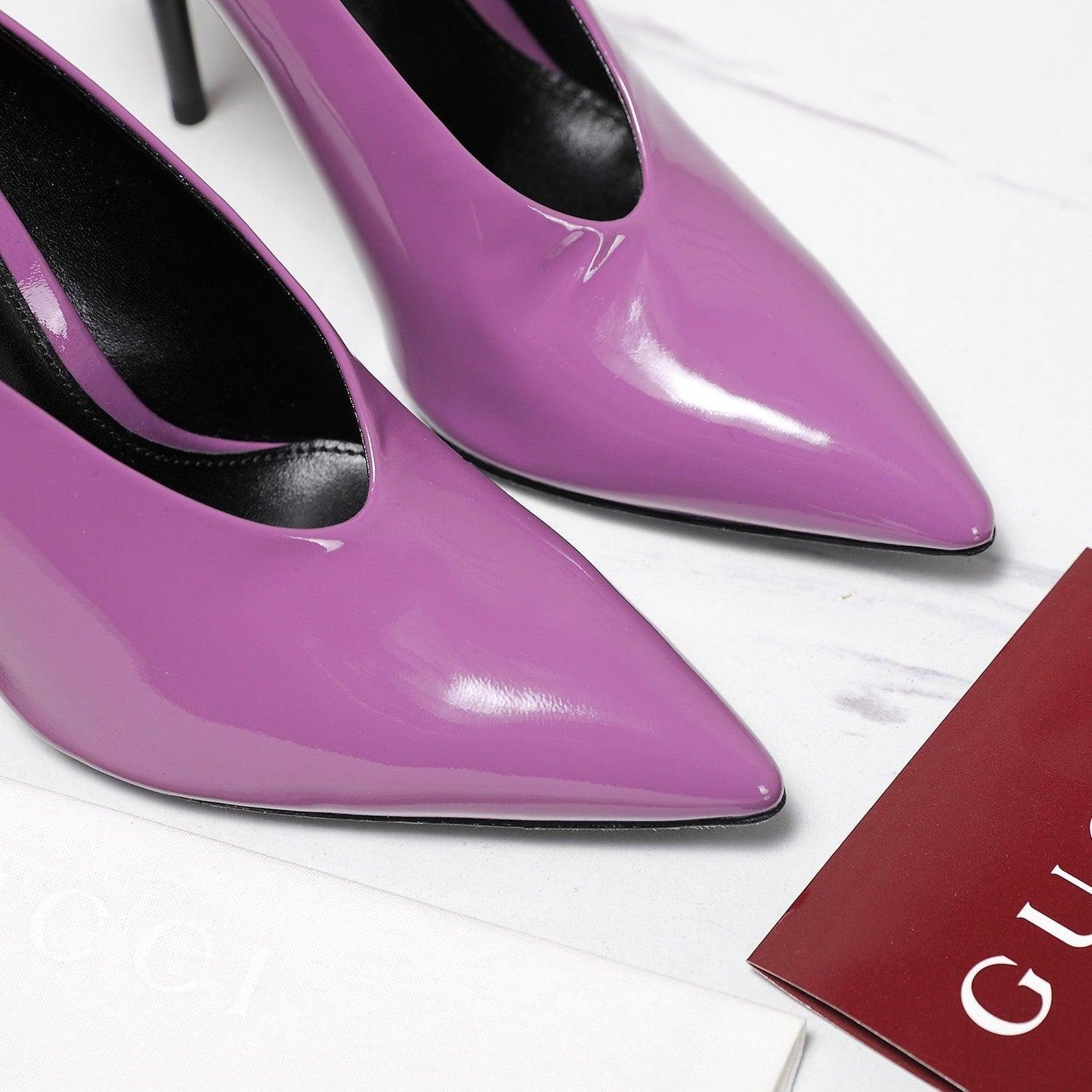 GG CLASSIC HIGH HEEL 105 IN PURPLE LAMBSKIN - 35