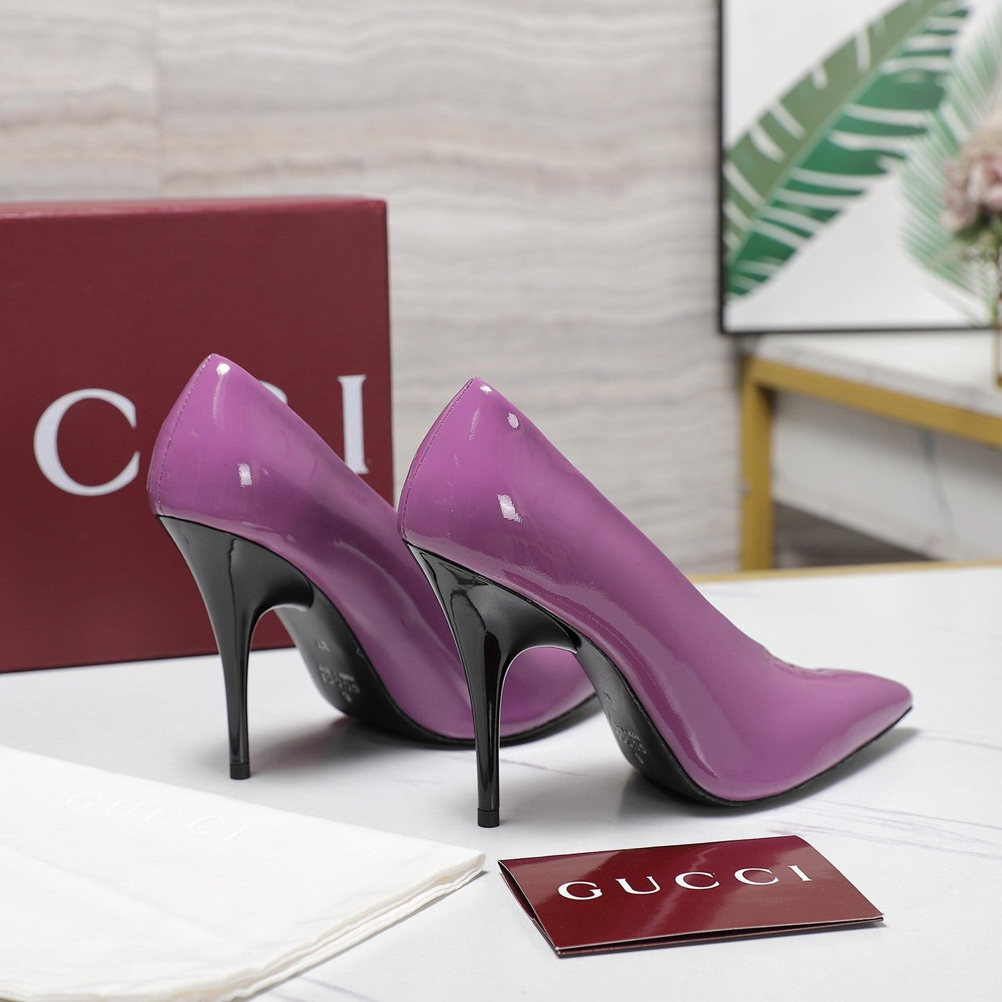 GG CLASSIC HIGH HEEL 105 IN PURPLE LAMBSKIN - 35