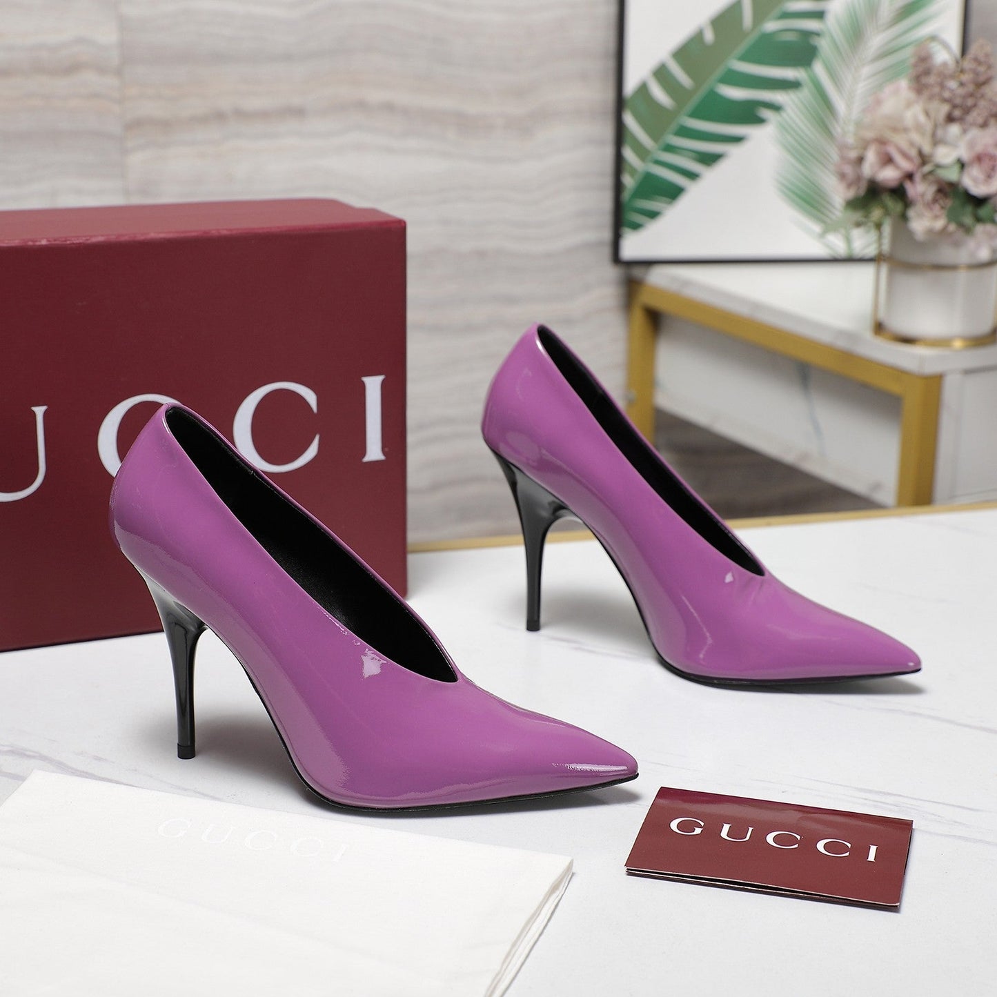 GG CLASSIC HIGH HEEL 105 IN PURPLE LAMBSKIN - 35