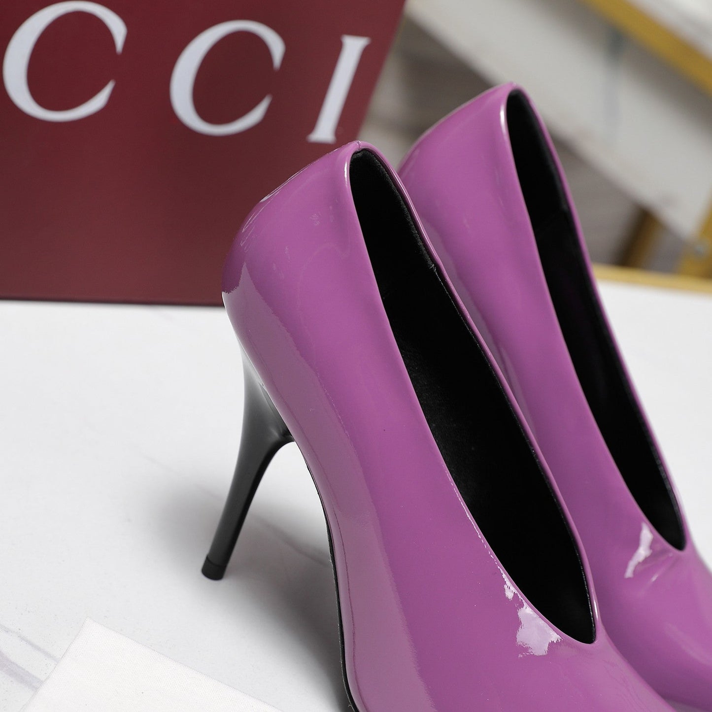 GG CLASSIC HIGH HEEL 105 IN PURPLE LAMBSKIN - 35
