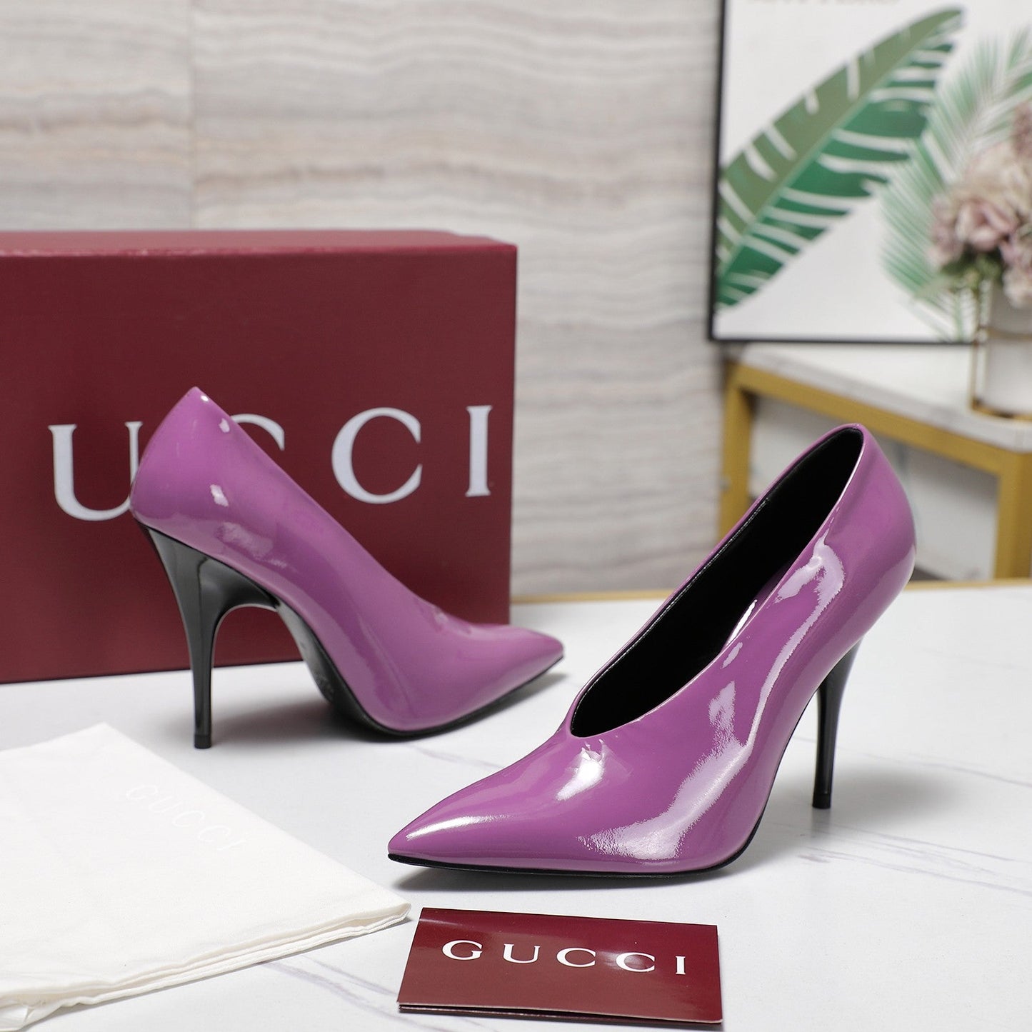 GG CLASSIC HIGH HEEL 105 IN PURPLE LAMBSKIN - 35