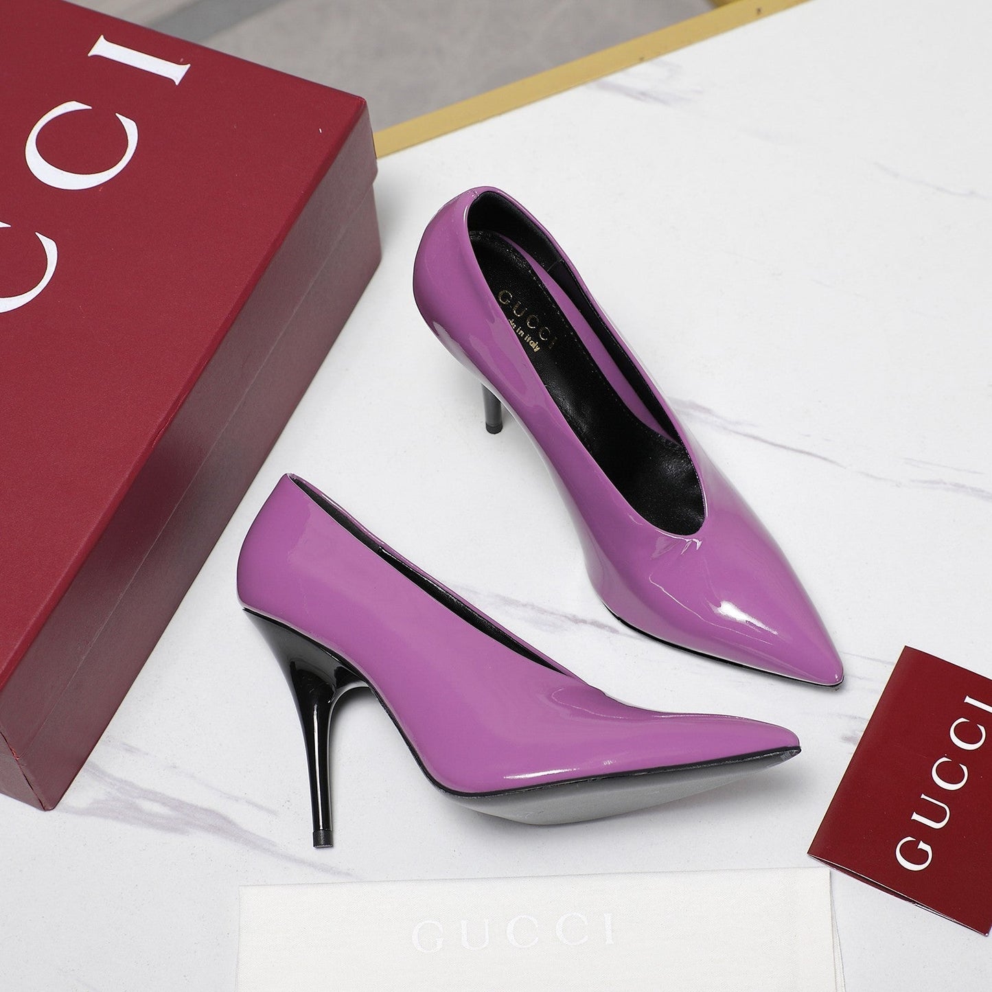 GG CLASSIC HIGH HEEL 105 IN PURPLE LAMBSKIN - 35