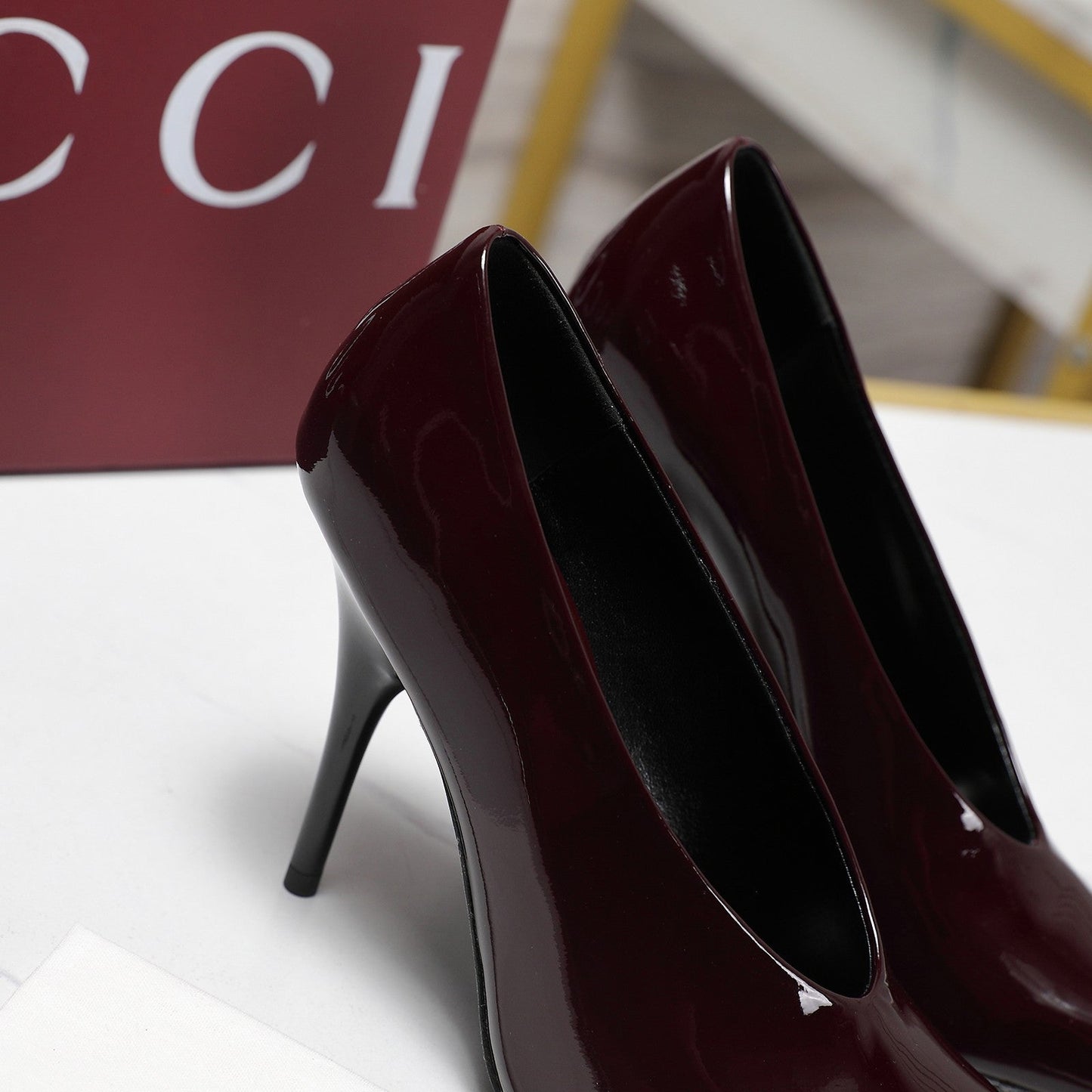 GG CLASSIC HIGH HEEL 105 IN DEEP WINE LAMBSKIN - 35