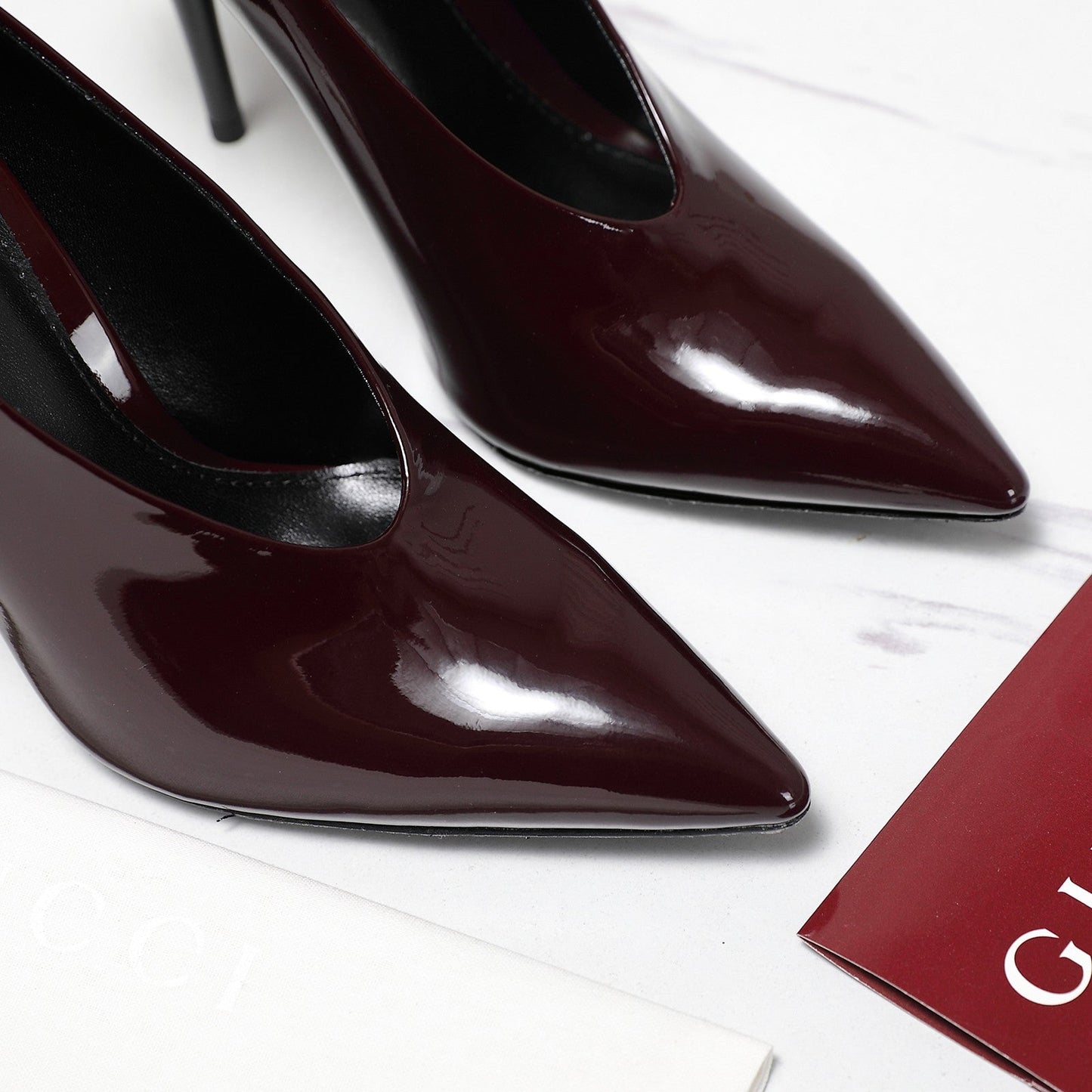 GG CLASSIC HIGH HEEL 105 IN DEEP WINE LAMBSKIN - 35