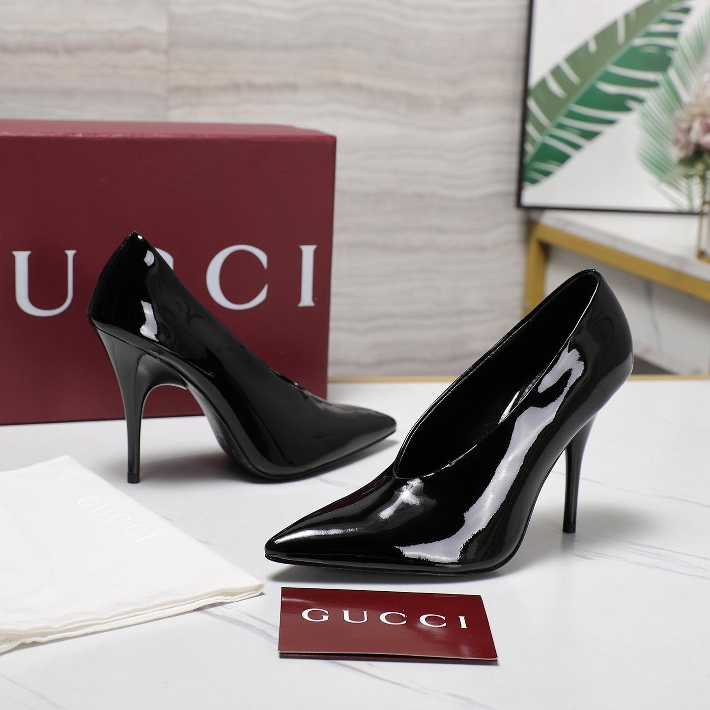 GG CLASSIC HIGH HEEL 105 IN BLACK LAMBSKIN - 35