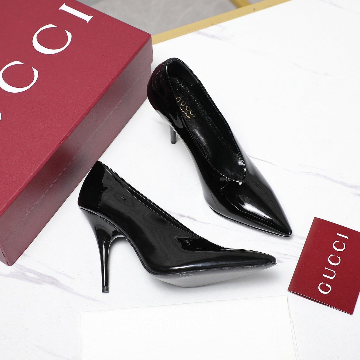 GG CLASSIC HIGH HEEL 105 IN BLACK LAMBSKIN - 35