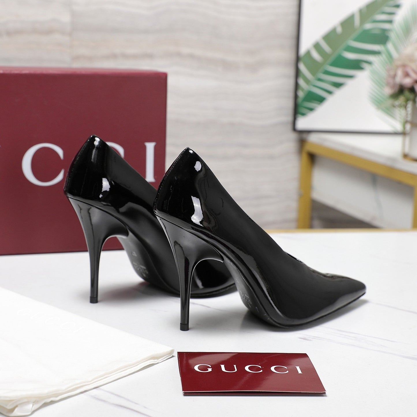 GG CLASSIC HIGH HEEL 105 IN BLACK LAMBSKIN - 35