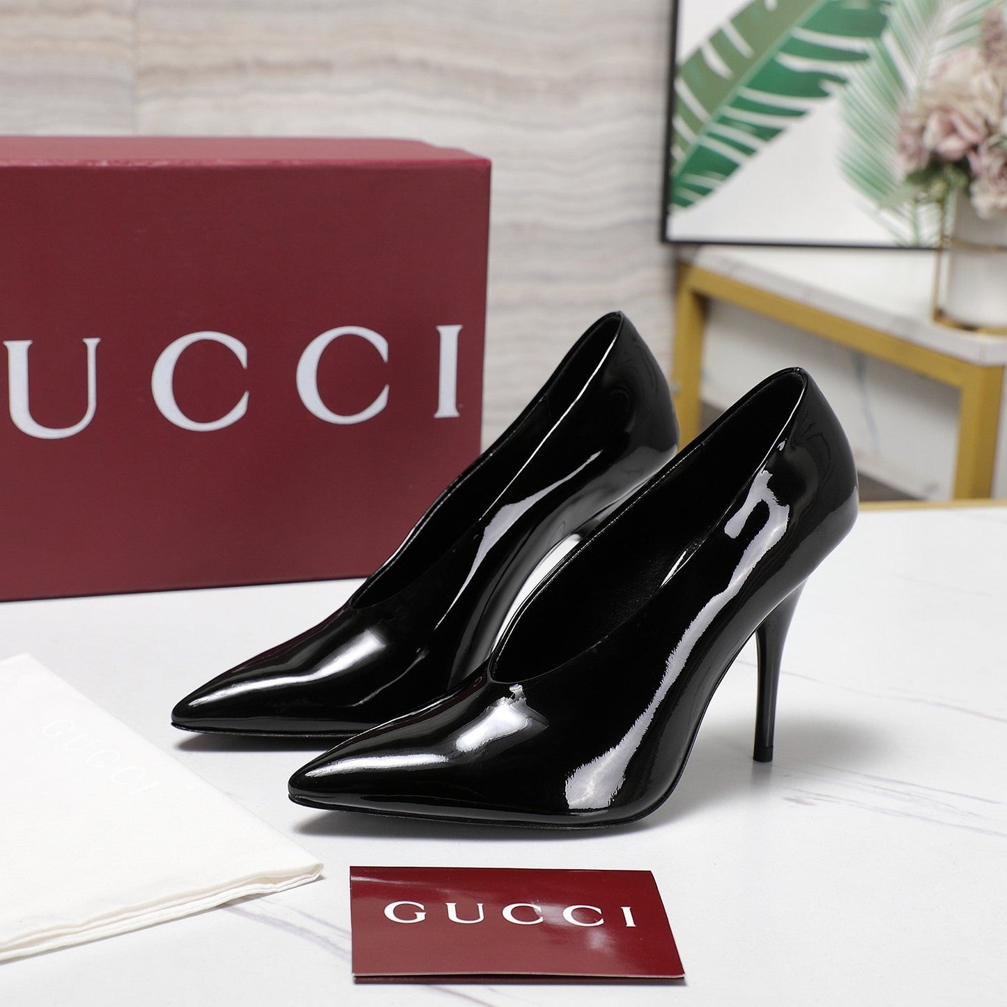 GG CLASSIC HIGH HEEL 105 IN BLACK LAMBSKIN - 35