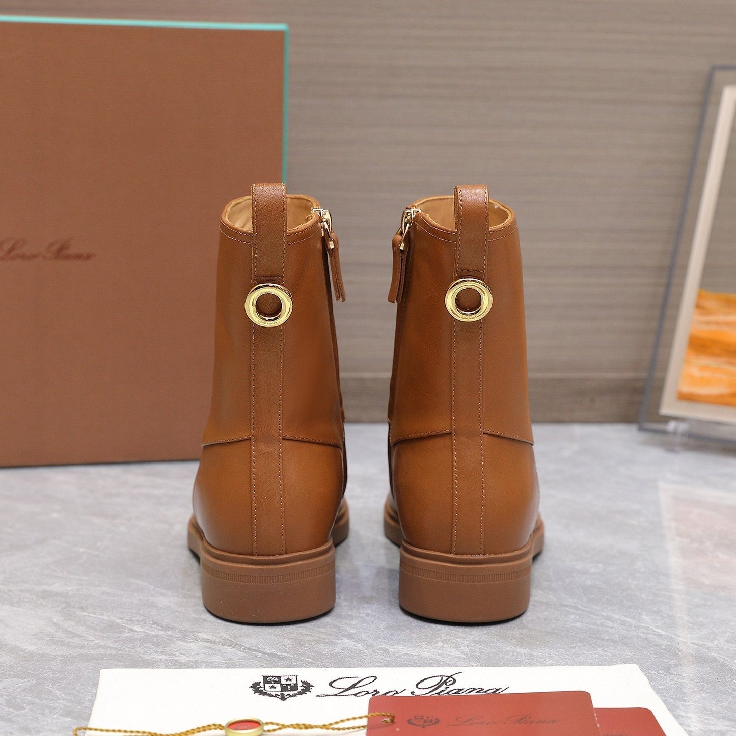 LP 25S KILDA ANKLE BOOT IN BURNT ORANGE CALFSKIN - 35