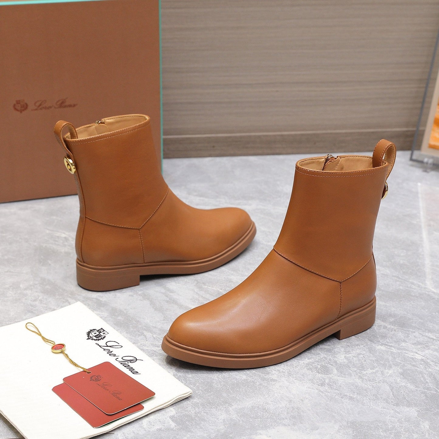 LP 25S KILDA ANKLE BOOT IN BURNT ORANGE CALFSKIN - 35