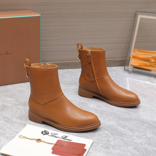 LP 25S KILDA ANKLE BOOT IN BURNT ORANGE CALFSKIN - 35