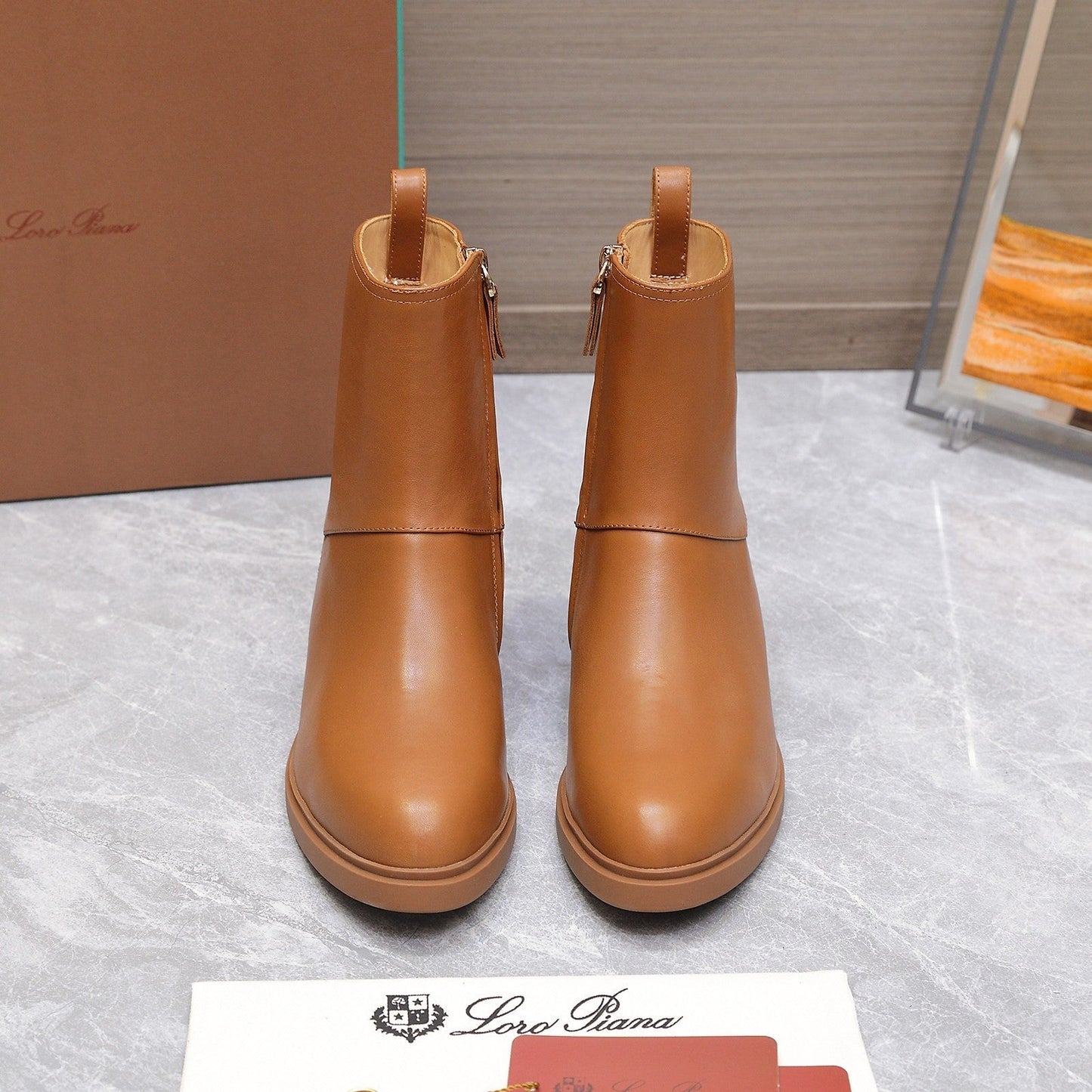 LP 25S KILDA ANKLE BOOT IN BURNT ORANGE CALFSKIN - 35