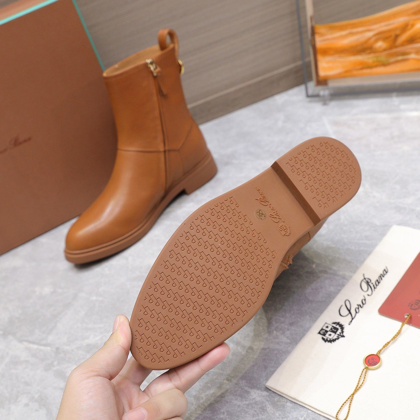 LP 25S KILDA ANKLE BOOT IN BURNT ORANGE CALFSKIN - 35