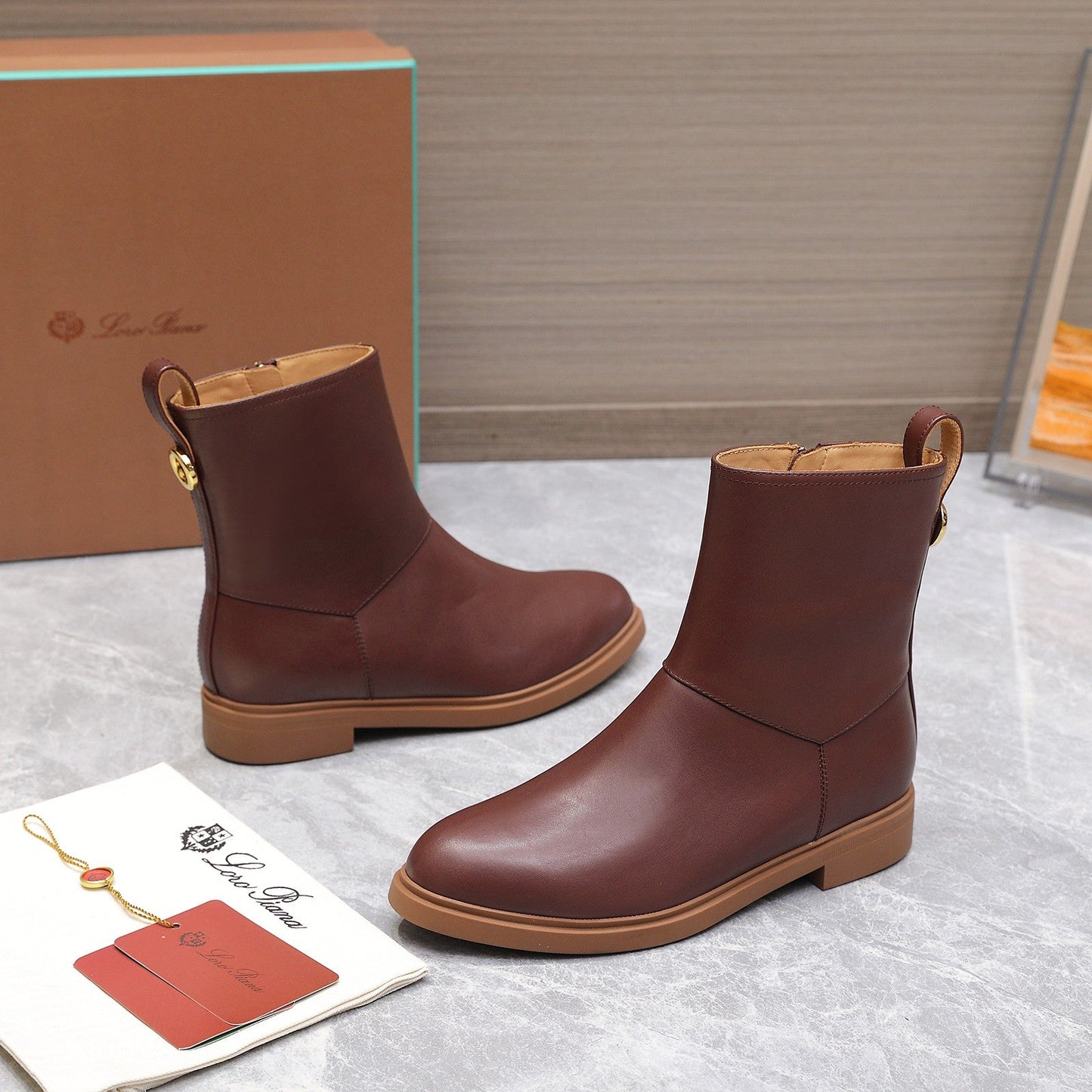 LP 25S KILDA ANKLE BOOT IN WINE BROWN CALFSKIN - 35