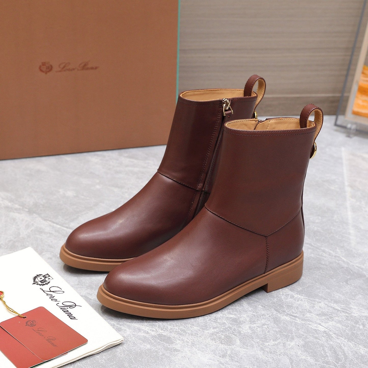 LP 25S KILDA ANKLE BOOT IN WINE BROWN CALFSKIN - 35
