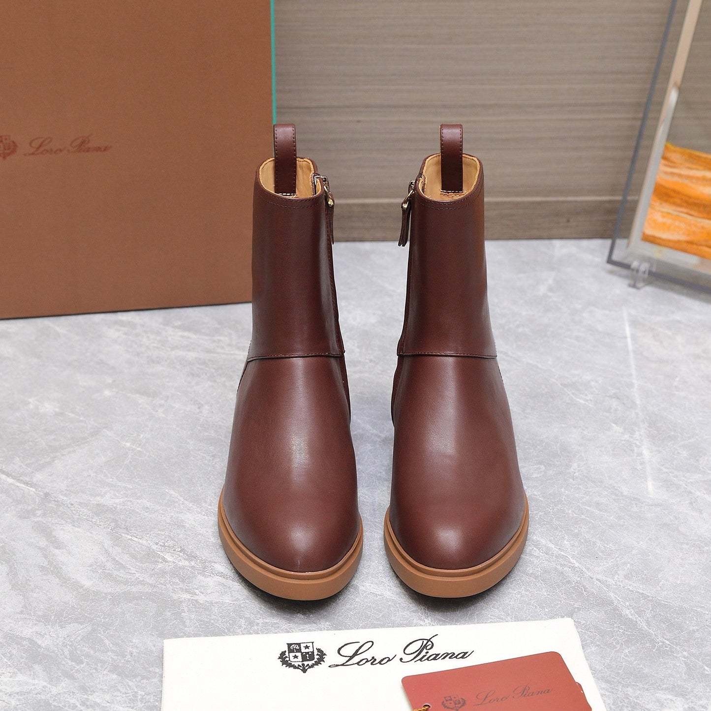 LP 25S KILDA ANKLE BOOT IN WINE BROWN CALFSKIN - 35