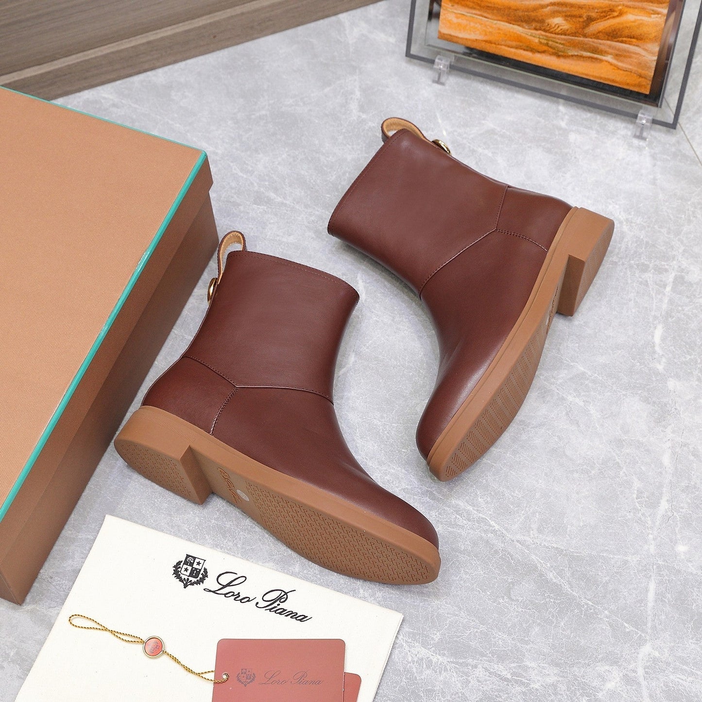 LP 25S KILDA ANKLE BOOT IN WINE BROWN CALFSKIN - 35