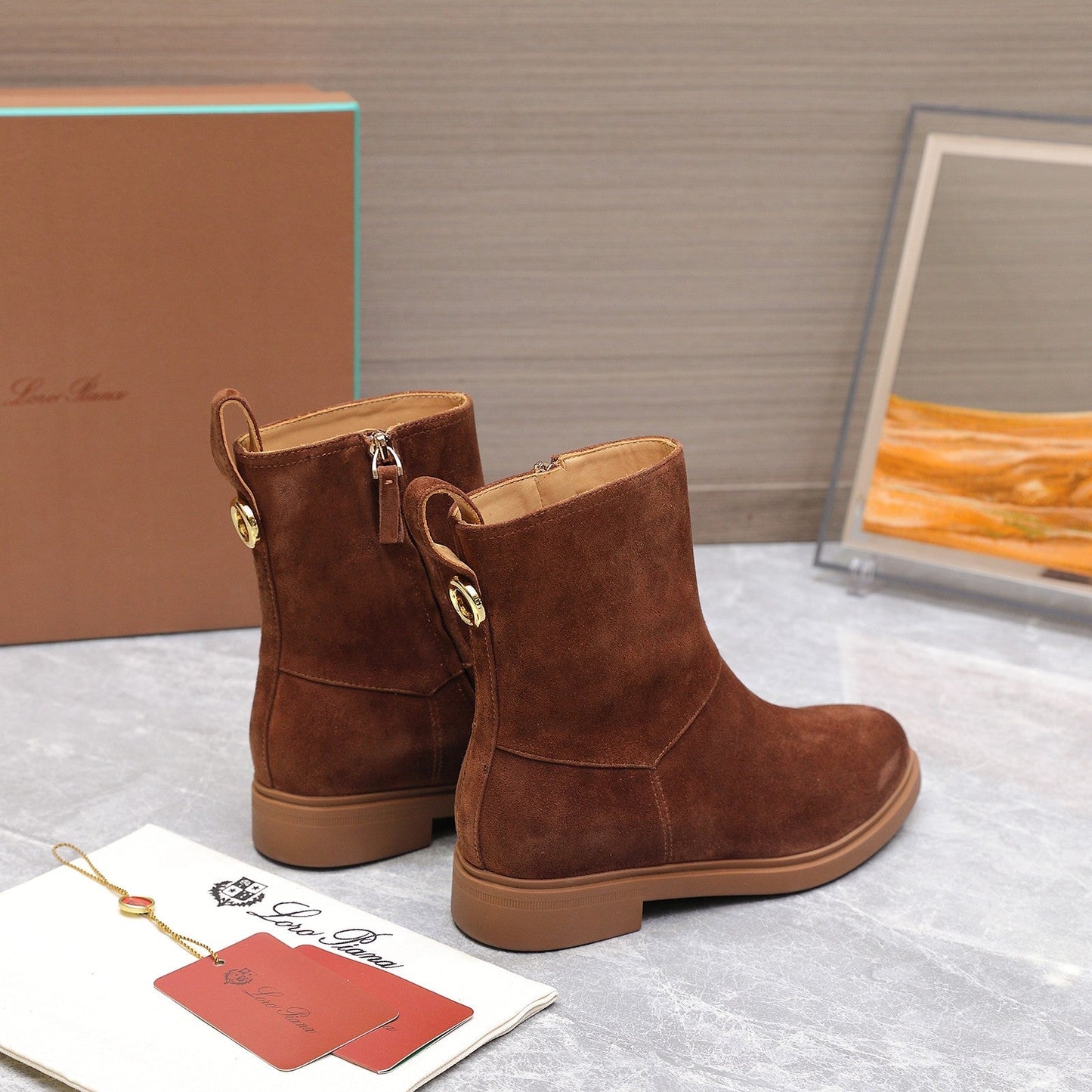 LP 25S KILDA ANKLE BOOT IN CHESTNUT SUEDE - 35