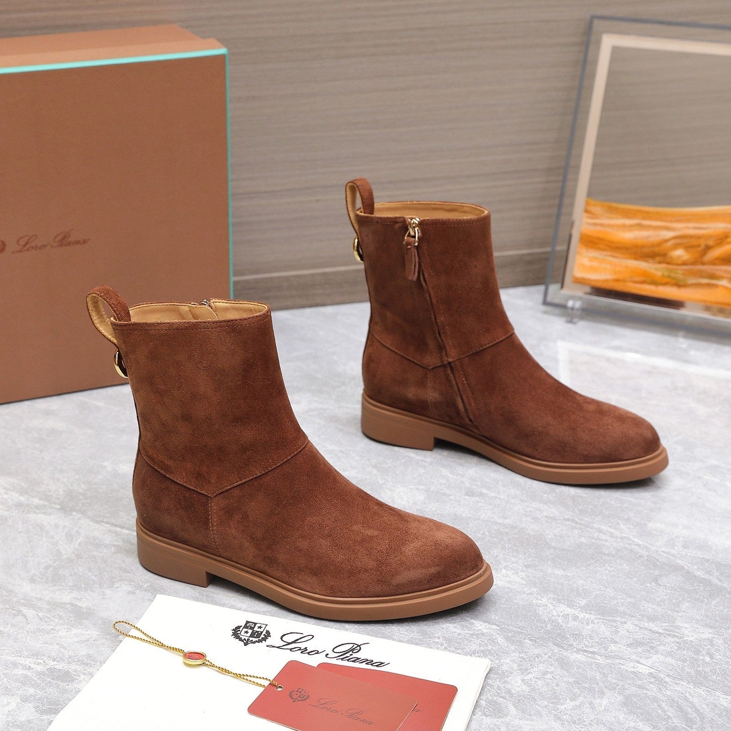 LP 25S KILDA ANKLE BOOT IN CHESTNUT SUEDE - 35