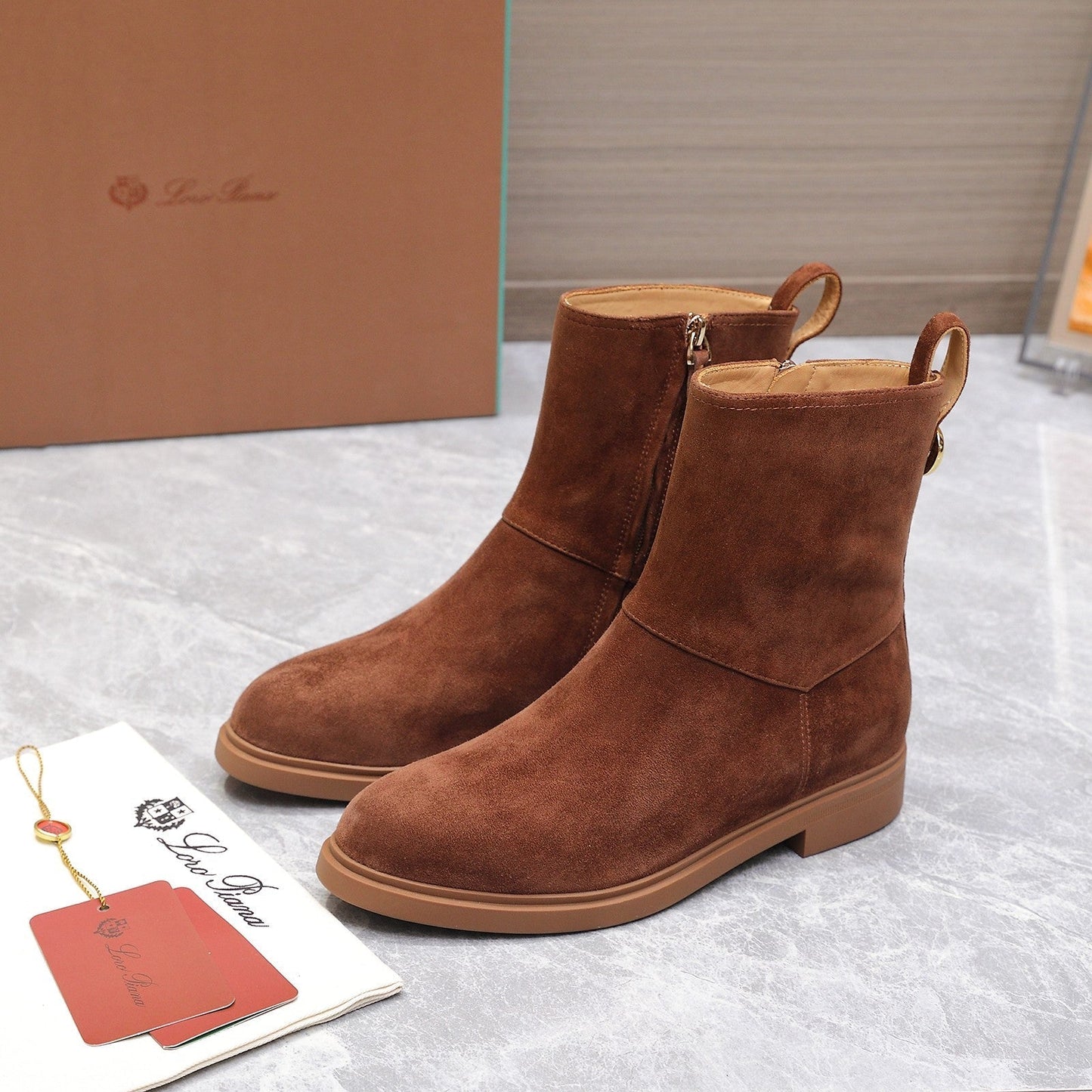 LP 25S KILDA ANKLE BOOT IN CHESTNUT SUEDE - 35