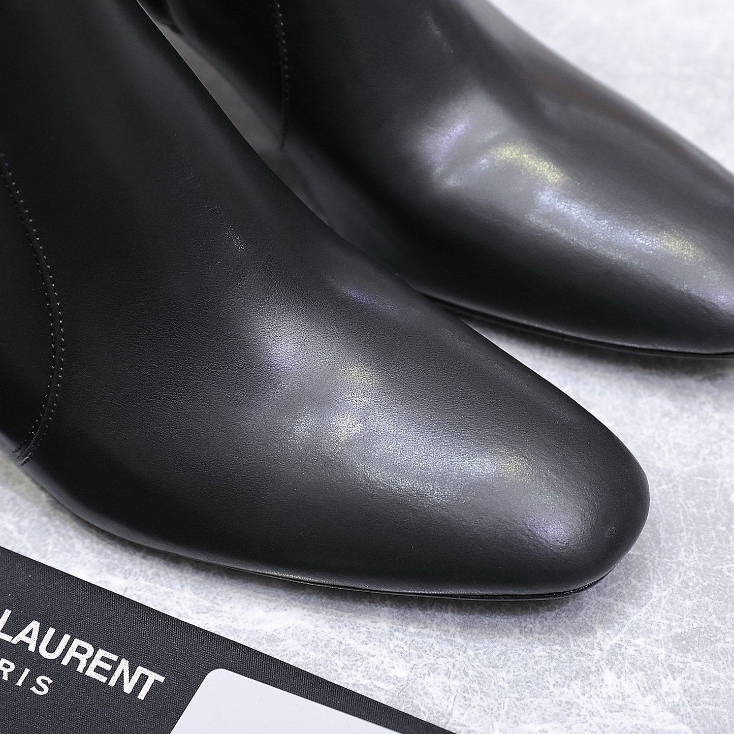 YSL 25S ANKLE BOOTS 70 MM IN BLACK LAMBSKIN - 35