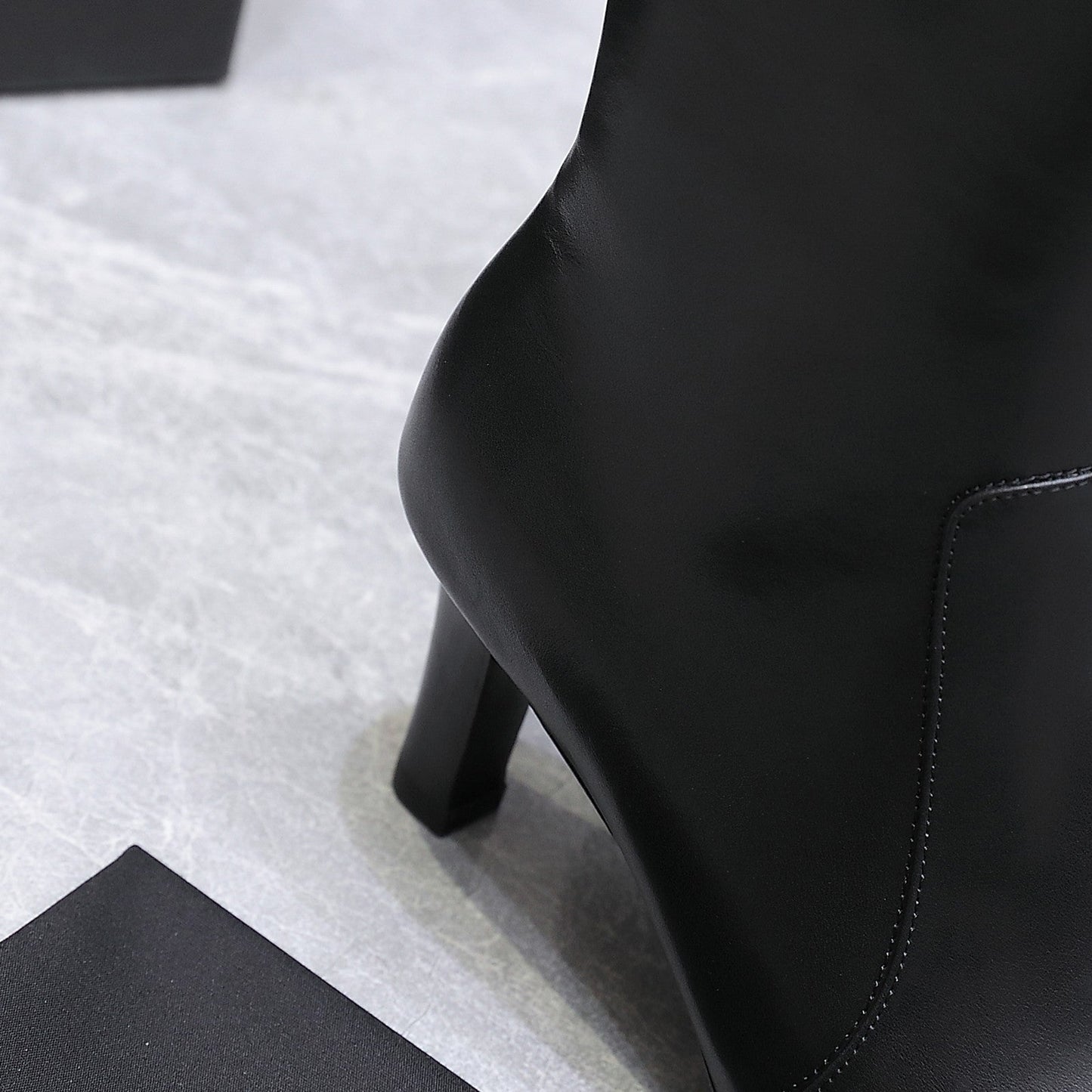 YSL 25S ANKLE BOOTS 70 MM IN BLACK LAMBSKIN - 35