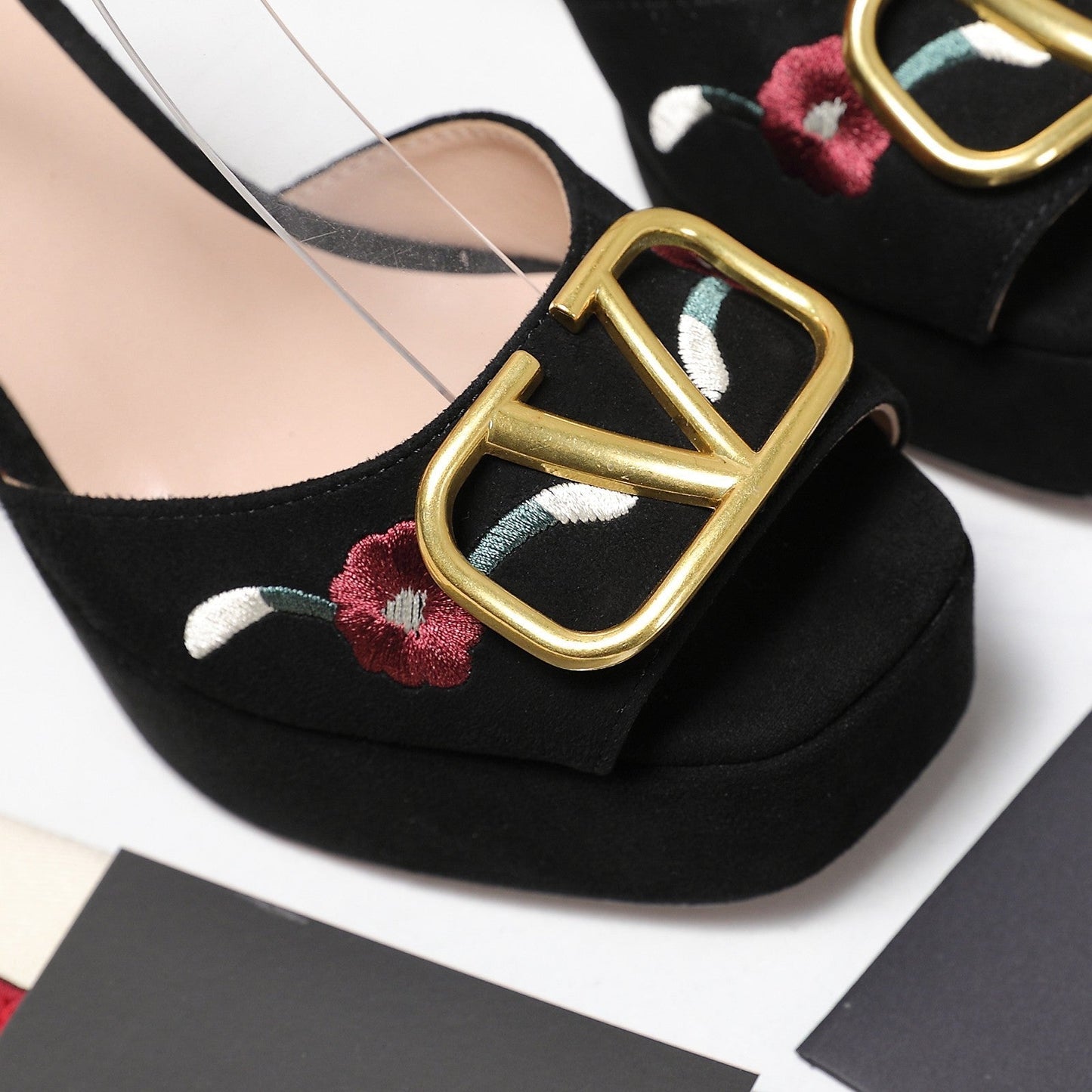 VALENTINO 25S GARAVANI VLOGO SIGNATURE HIGH-HEEL SANDALS 110 MM IN BLACK SUEDE - 35
