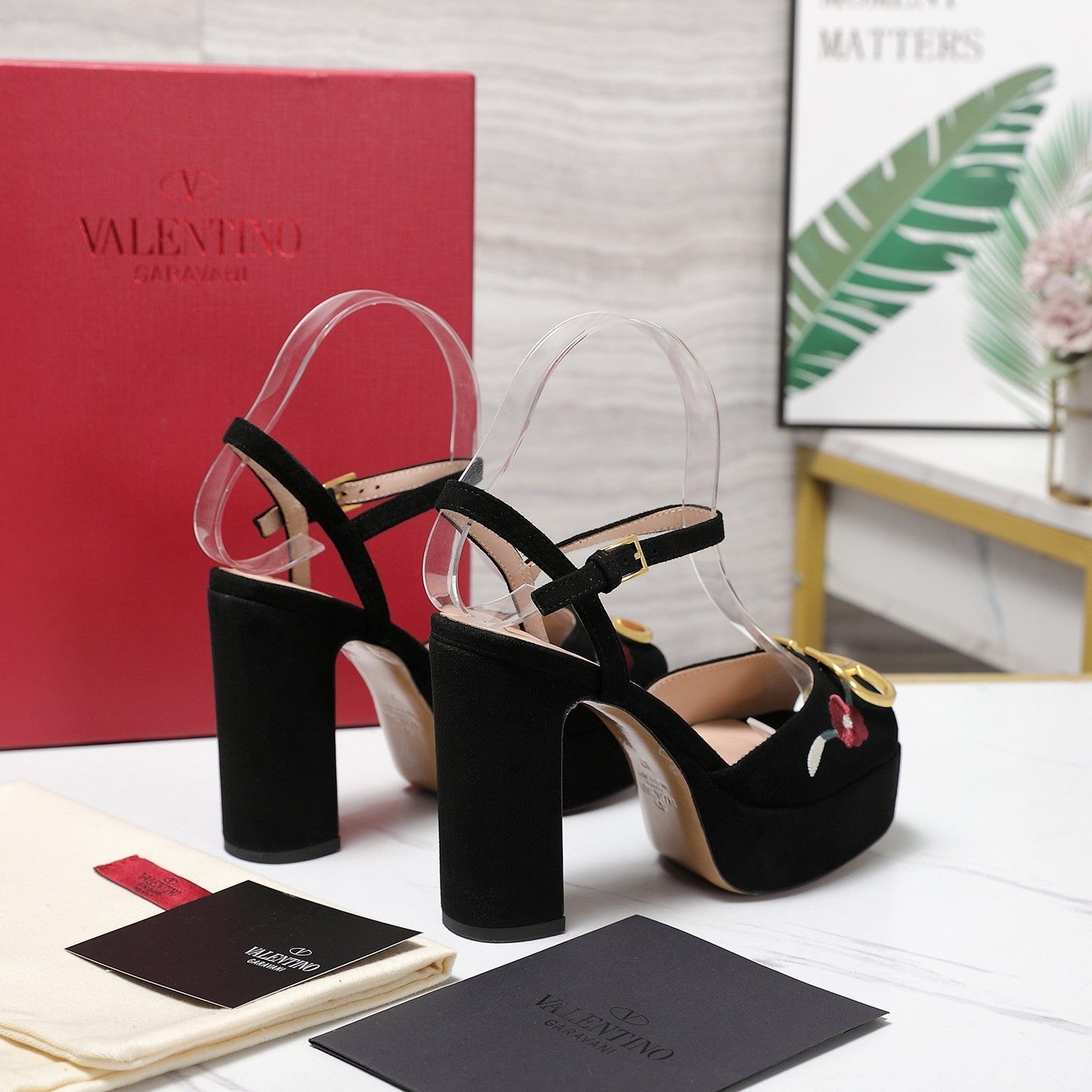 VALENTINO 25S GARAVANI VLOGO SIGNATURE HIGH-HEEL SANDALS 110 MM IN BLACK SUEDE - 35