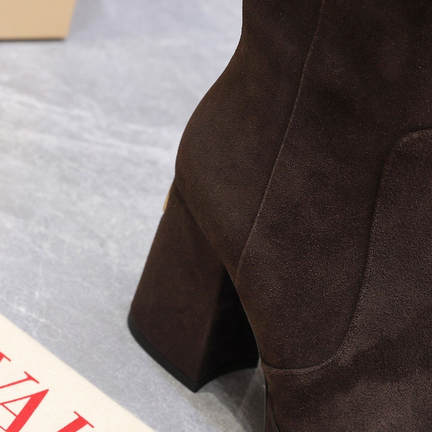 VALENTINO 25S ANKLE BOOTS WITH ZIPPER 90 MM IN DARK BROWN SUEDE - 35