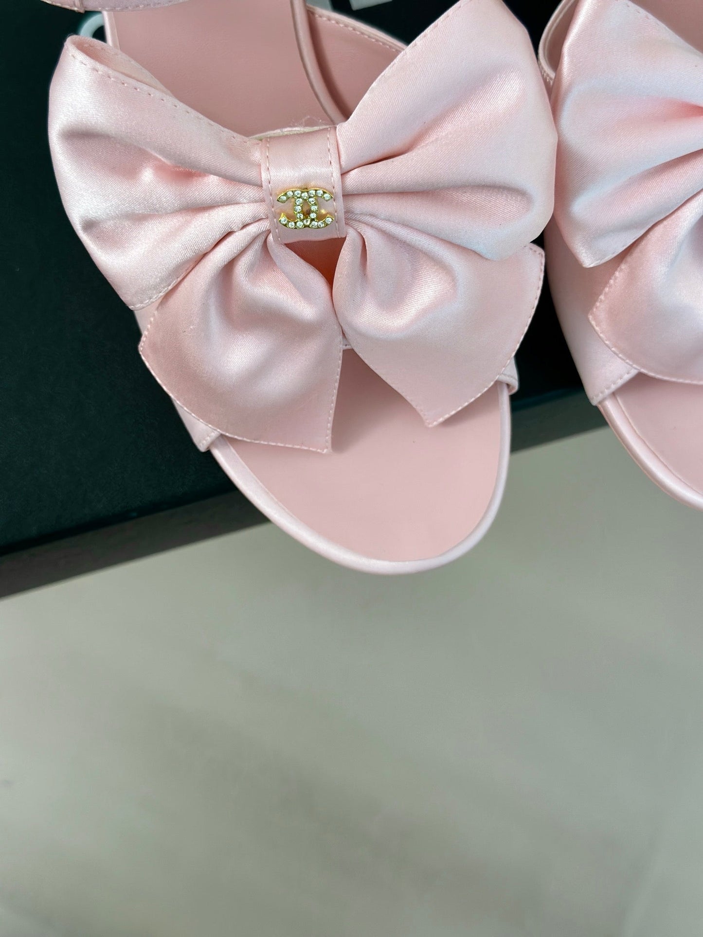 Double CC Big Bow High Sandal Sheepskin Light Pink - 35