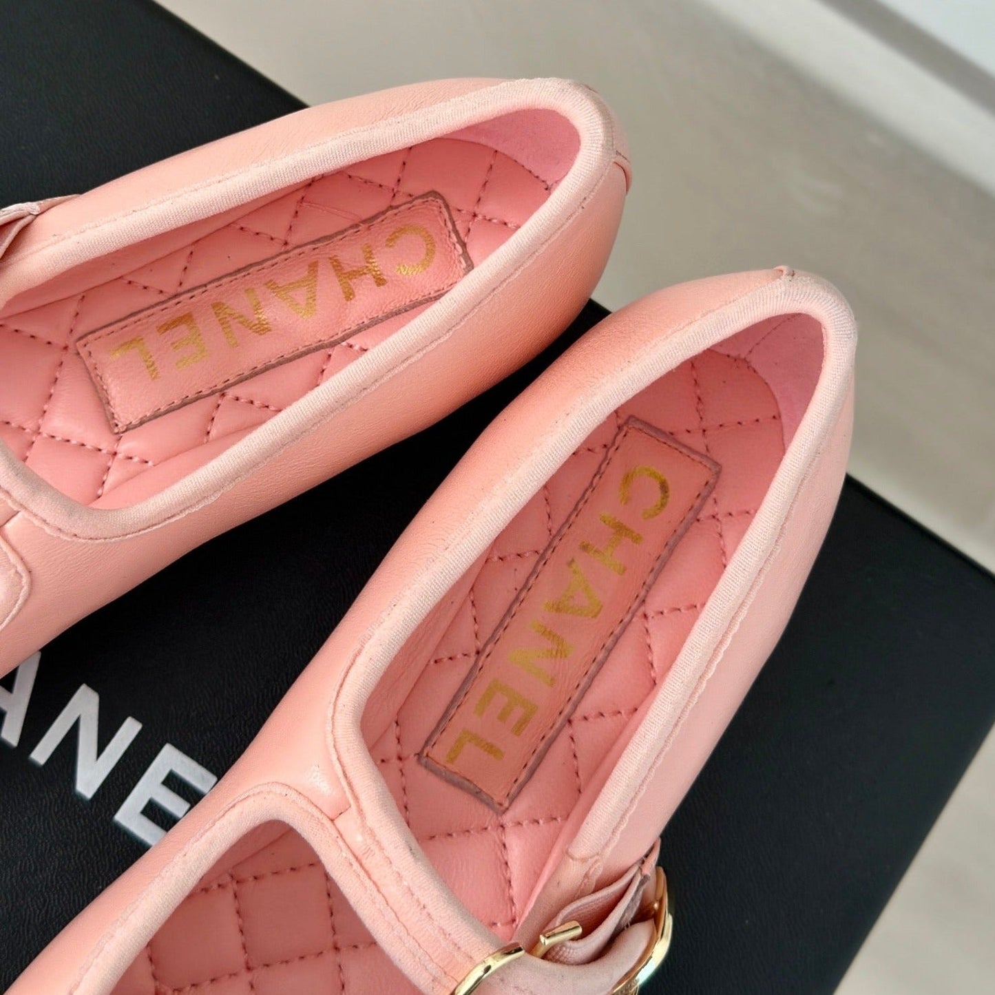 Double C Light Pink Lambskin Mary Jane Shoes - 35