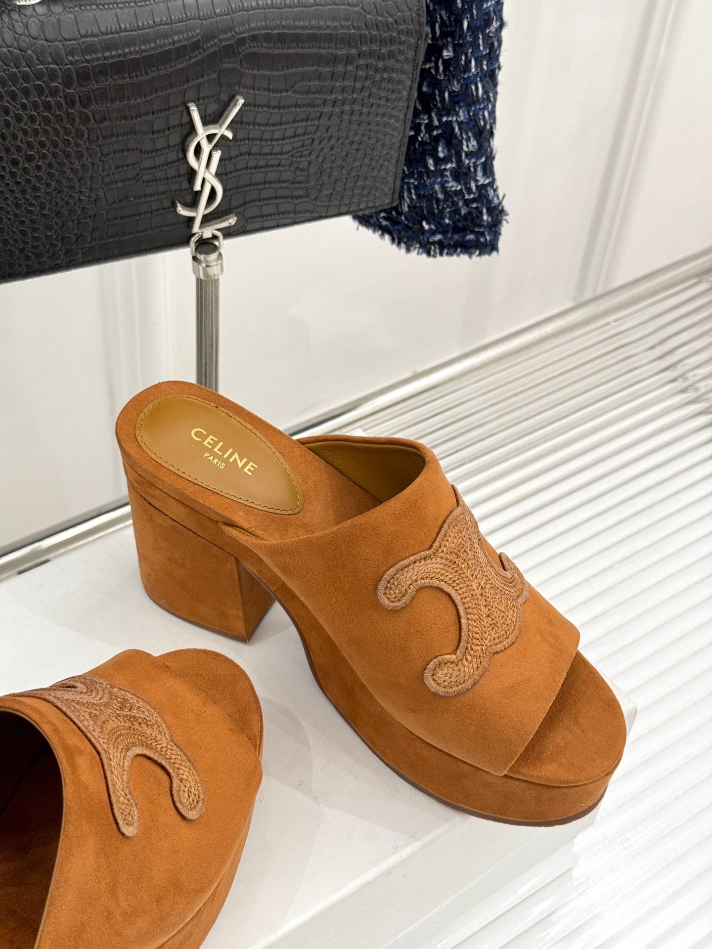 ELENA MULE IN PEANUT BROWN VELVET - 35