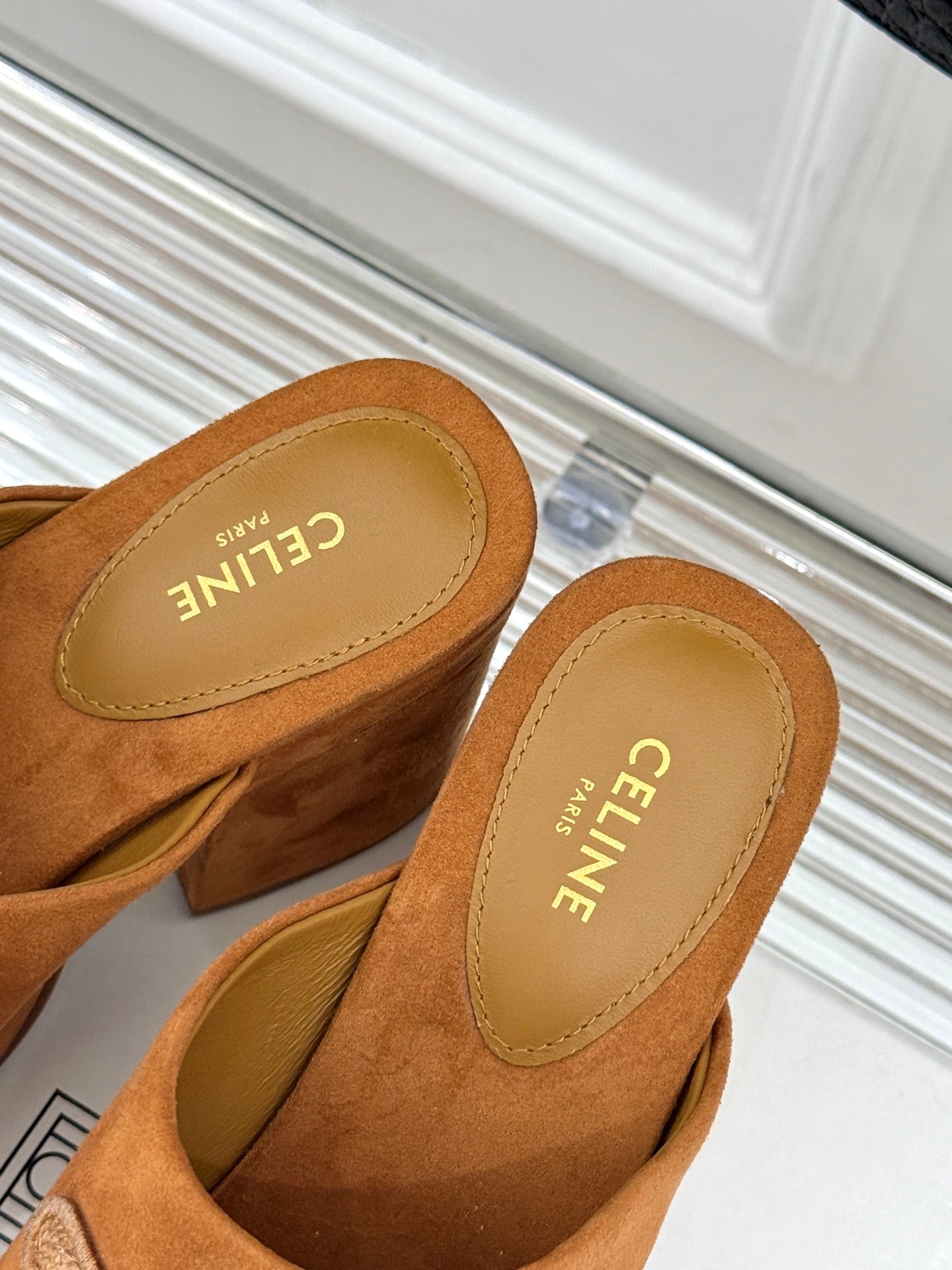 ELENA MULE IN PEANUT BROWN VELVET - 35