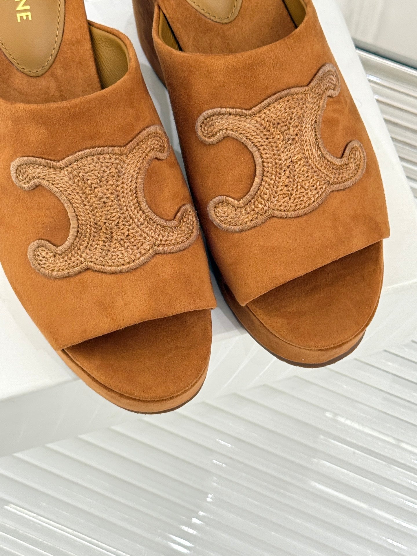 ELENA MULE IN PEANUT BROWN VELVET - 35