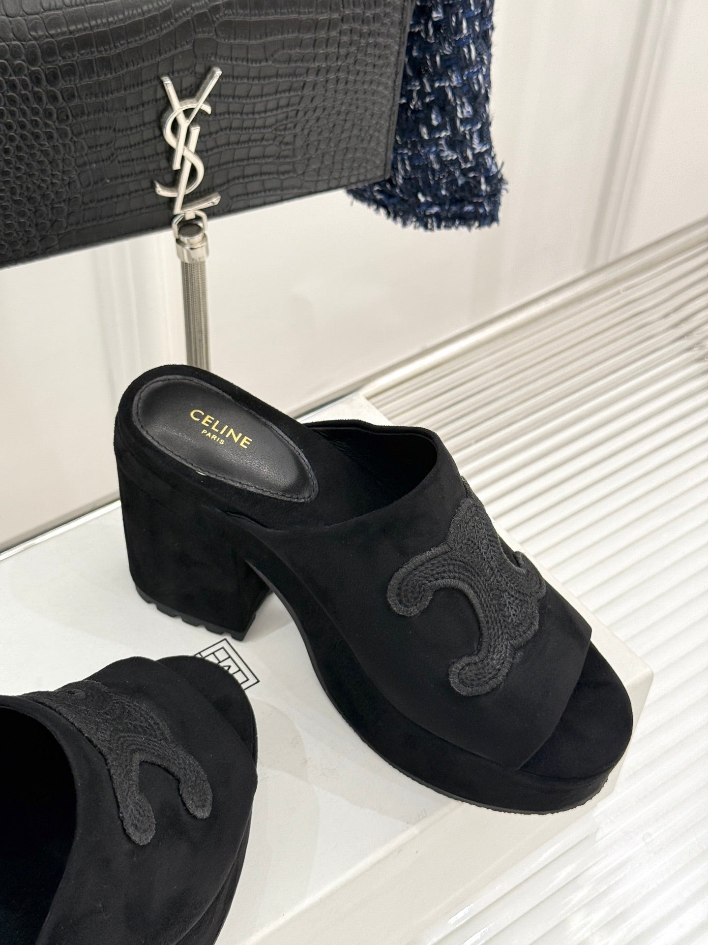ELENA MULE IN BLACK VELVET - 35
