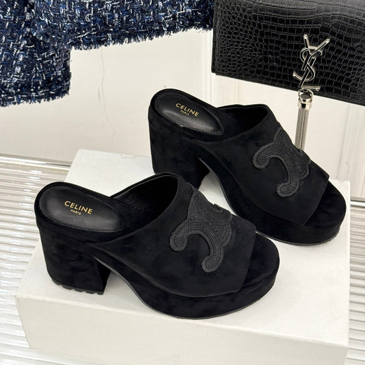 ELENA MULE IN BLACK VELVET - 35