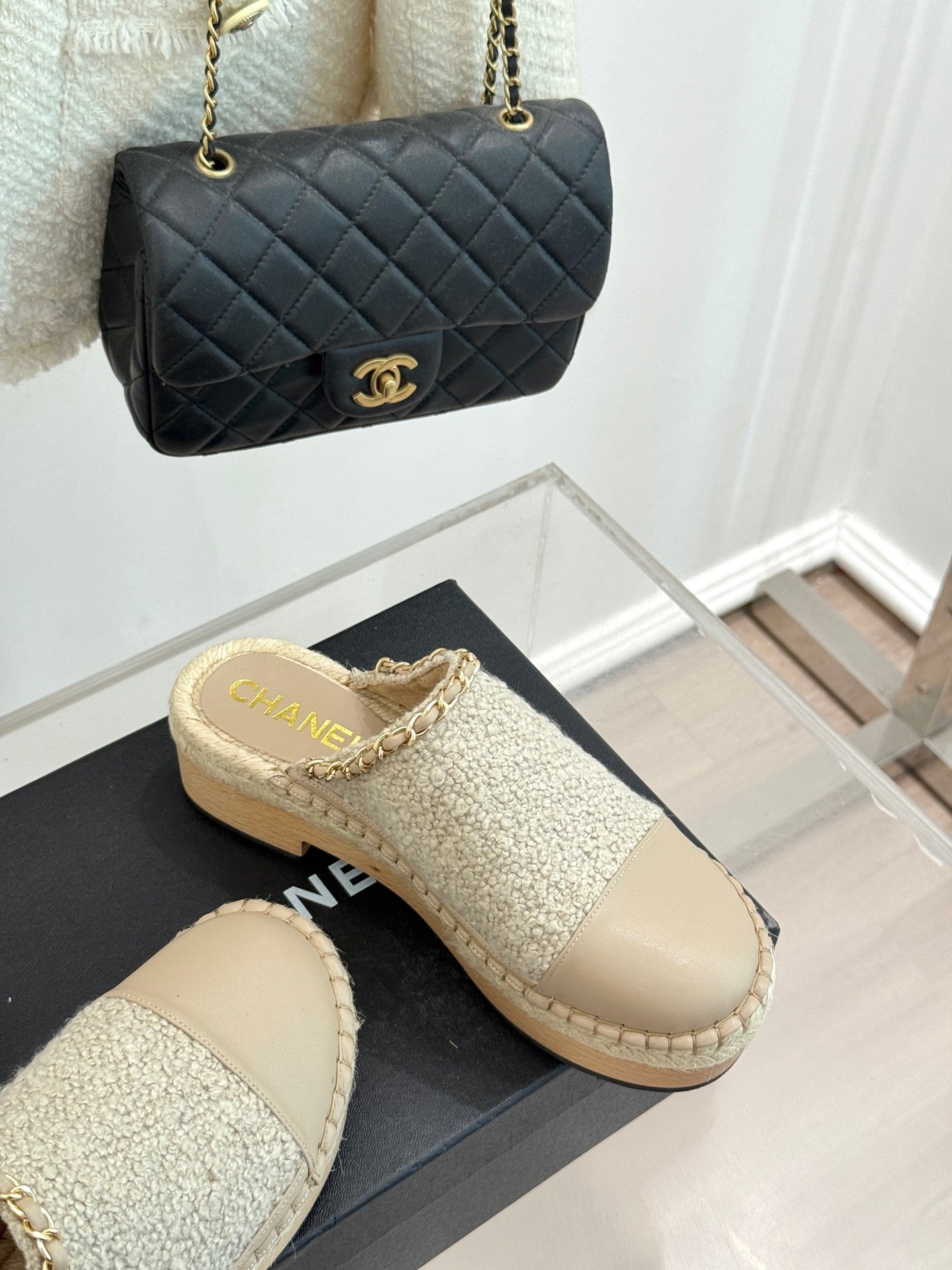 CC MULES 25SS 30 MM IN BEIGE LAMBSKIN MIX WOOL - 35