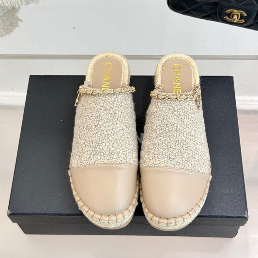 CC MULES 25SS 30 MM IN BEIGE LAMBSKIN MIX WOOL - 35