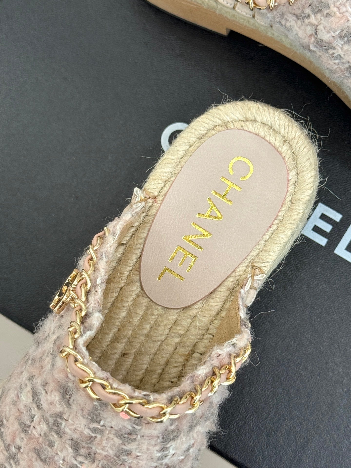 CC MULES 25SS 30 MM IN PASTEL PINK LAMBSKIN MIX TWEED - 35