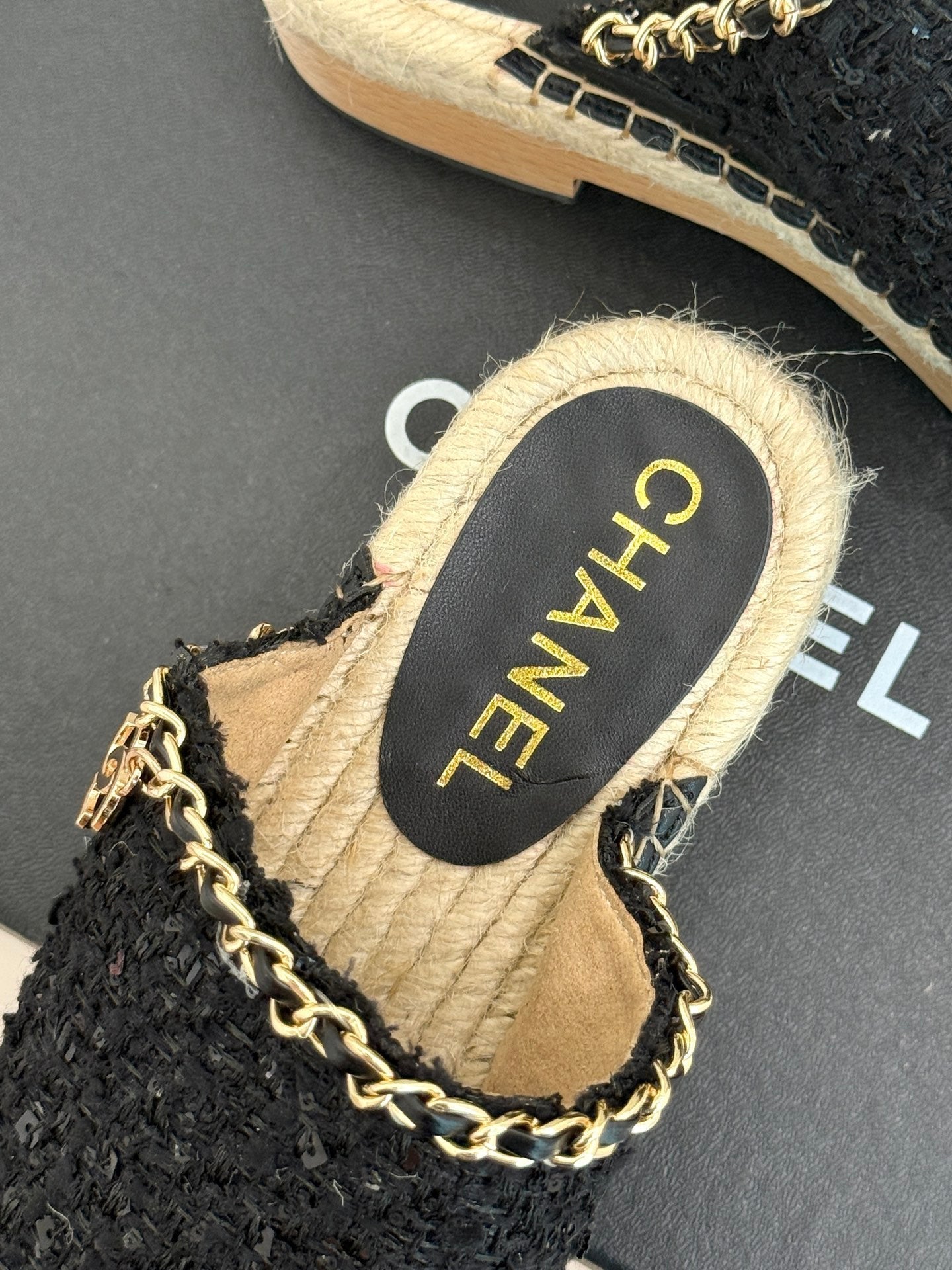 CC MULES 25SS 30 MM IN BLACK LAMBSKIN MIX TWEED - 35