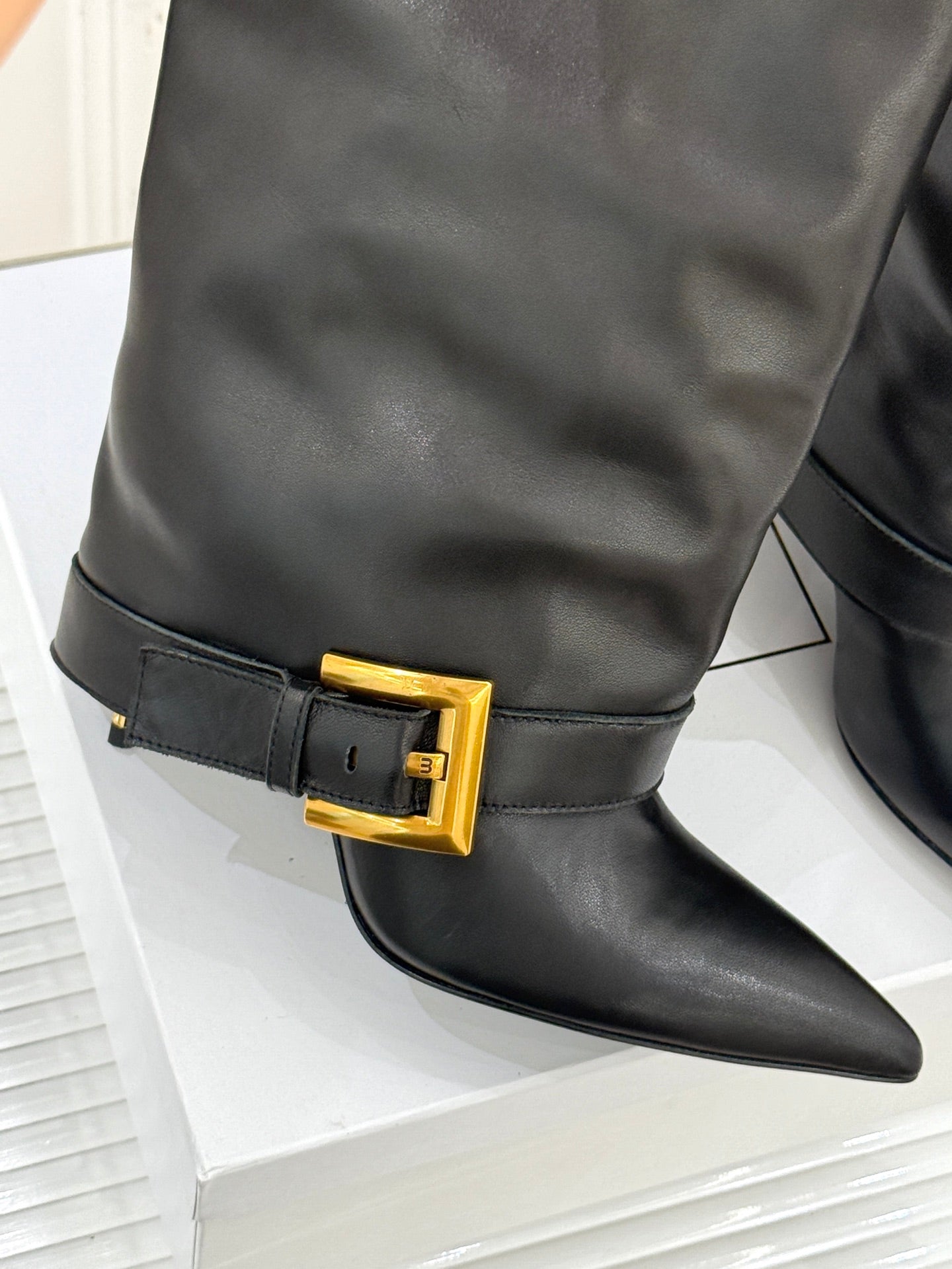 BALMAIN 25S ANTHEM BOOTS IN BLACK CALFSKIN - 35