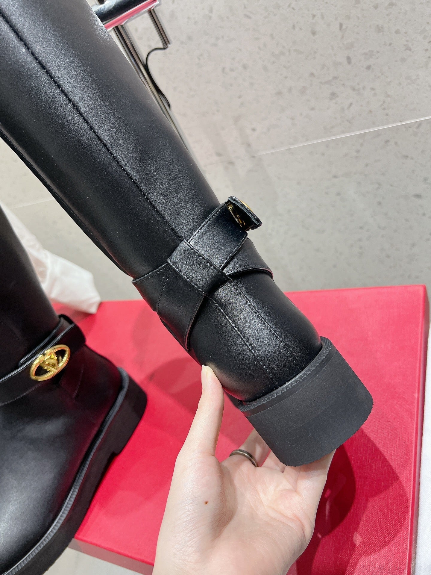 VALENTINO 25S KNEE-HIGH BOOTS IN BLACK CALFSKIN STYLE 7 - 35