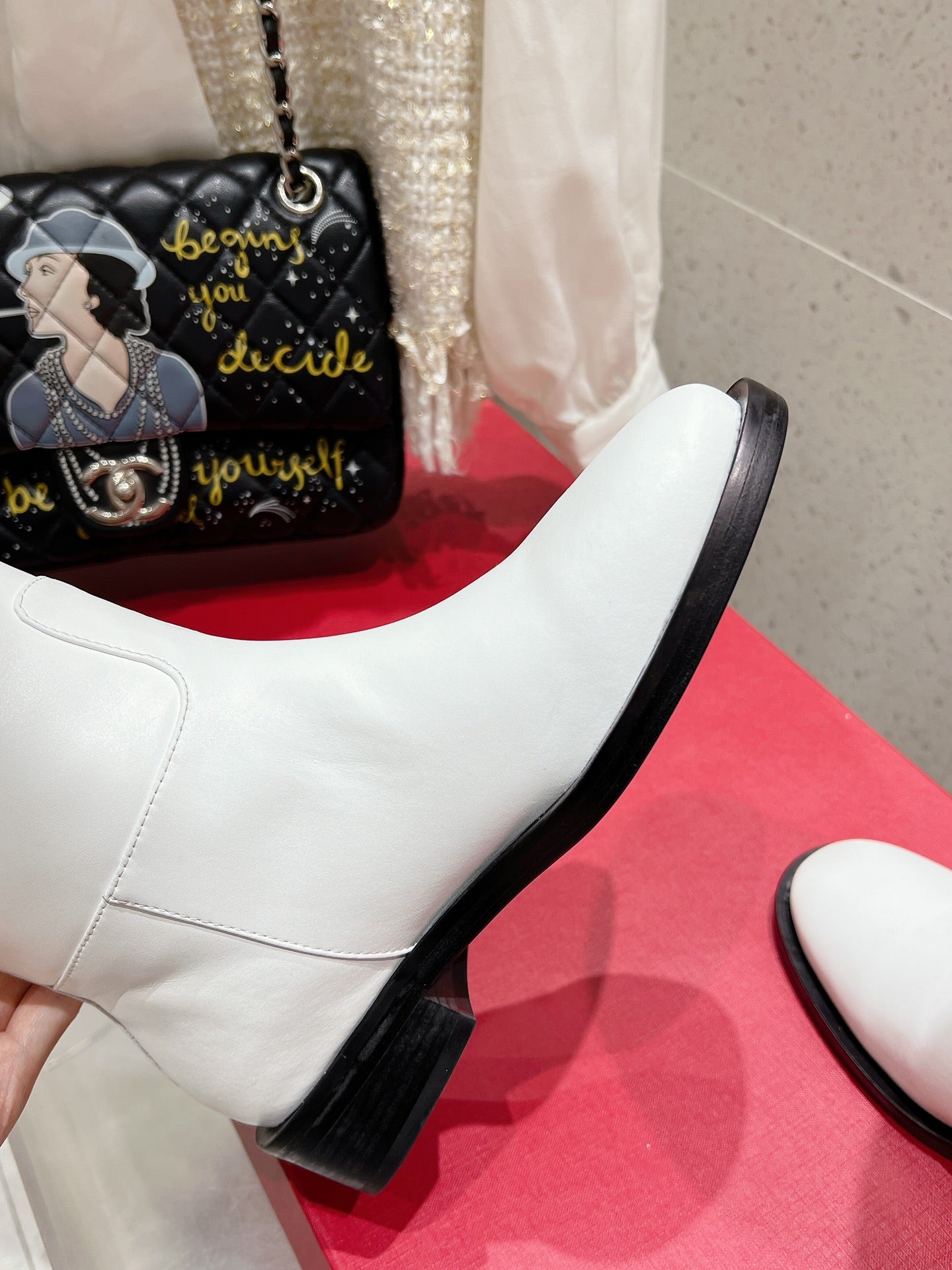 VALENTINO 25S KNEE-HIGH BOOTS IN WHITE CALFSKIN STYLE 6 - 35