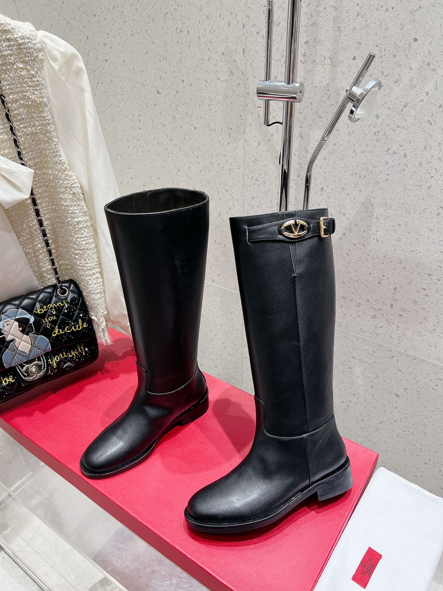 VALENTINO 25S KNEE-HIGH BOOTS IN BLACK CALFSKIN STYLE 4 - 35